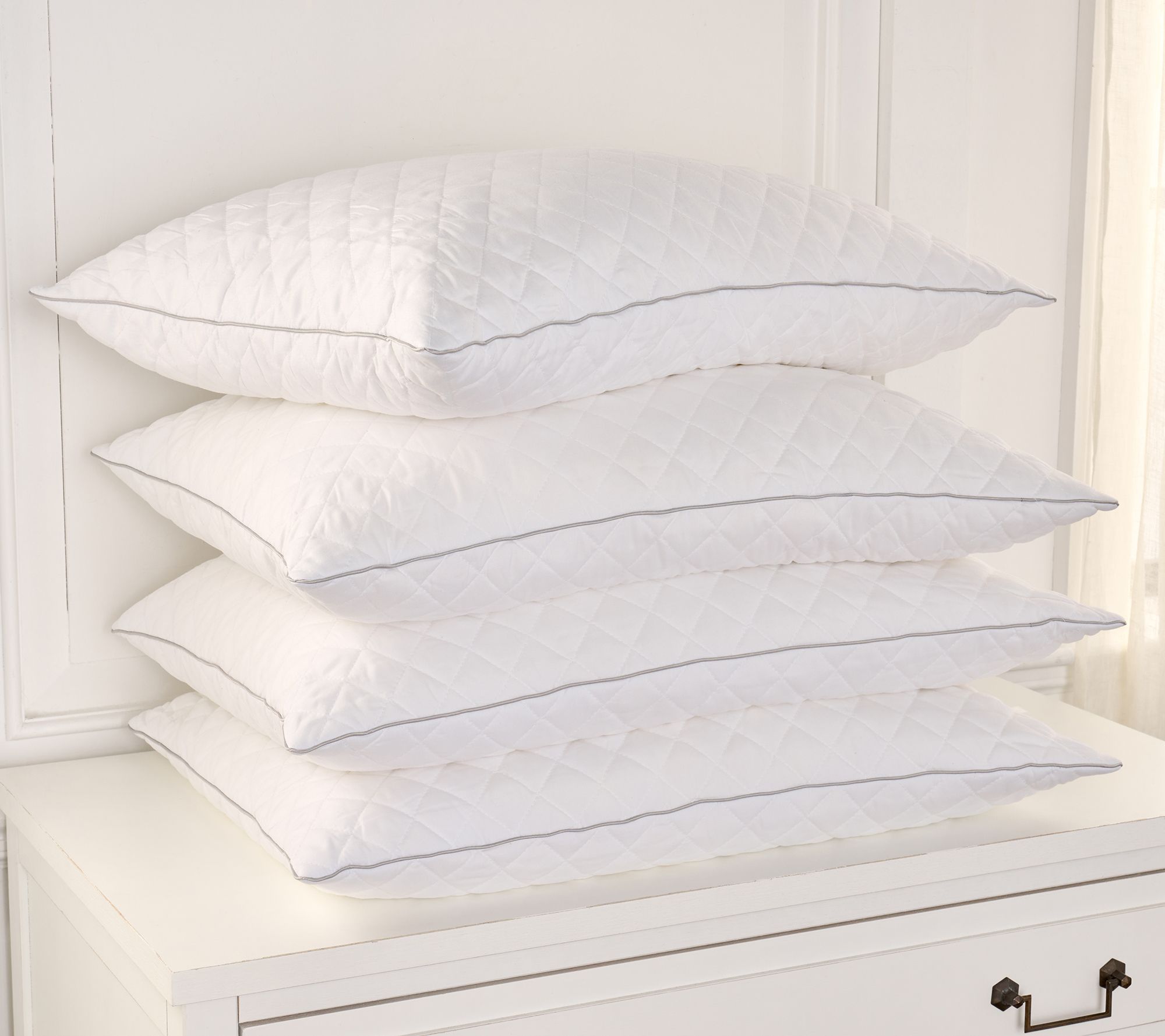 "As Is" Home Reflections 4-Pack Quilted Foam Pillows- King