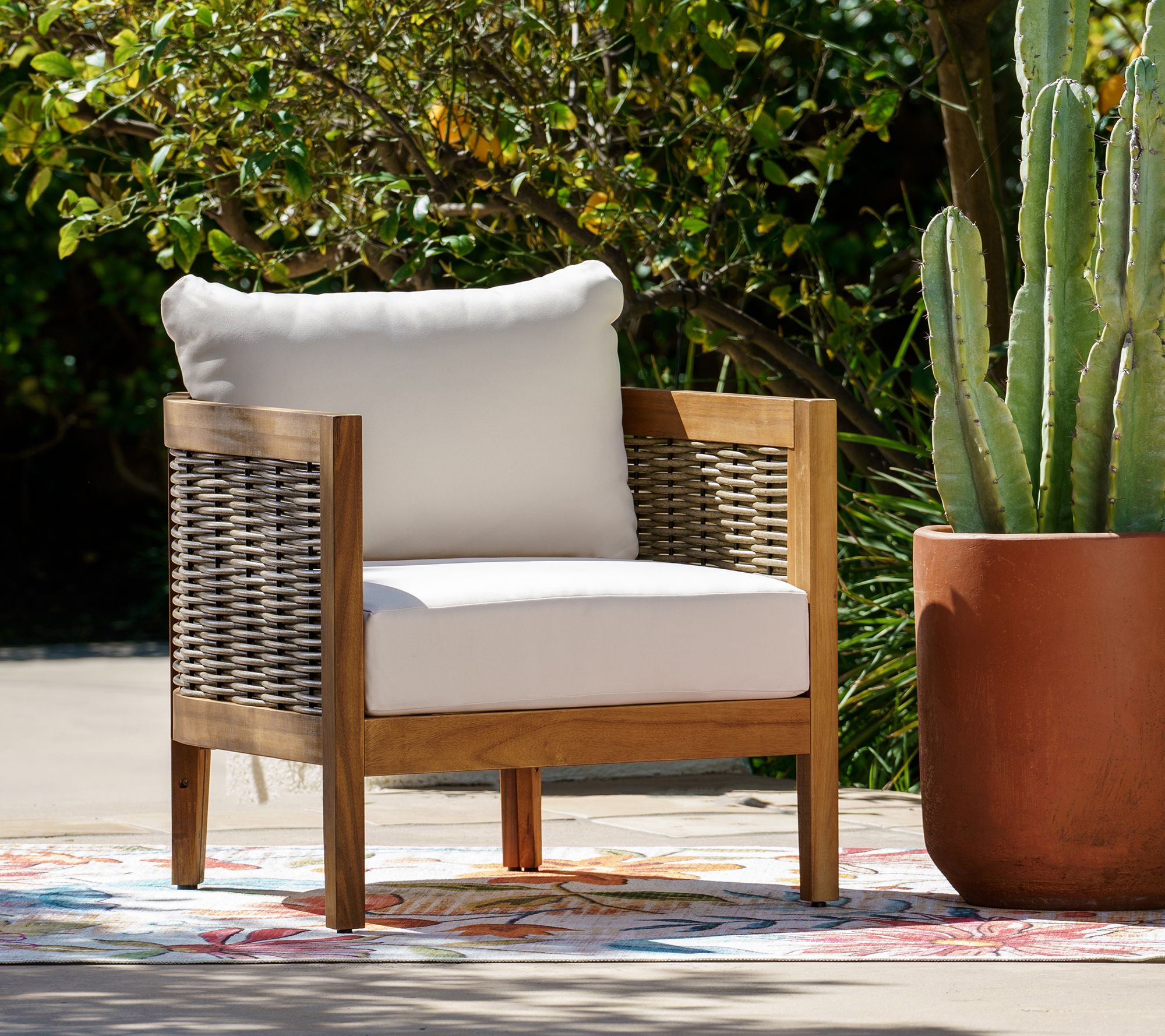 Linon Home Chaddsley Outdoor Brown Club Chair