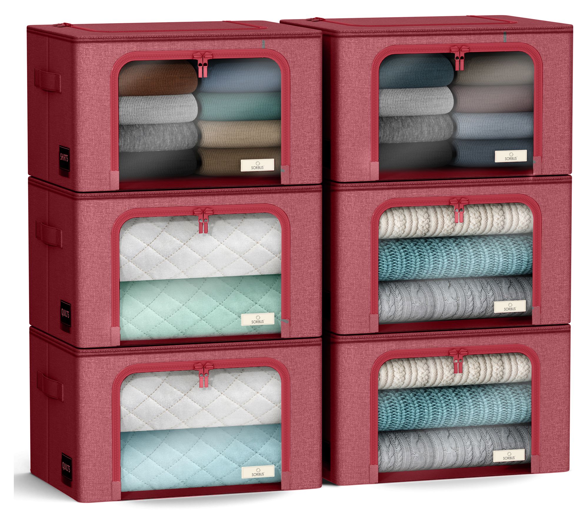 Sorbus 6pc Storage Bins with Metal Frame Windowand Handles