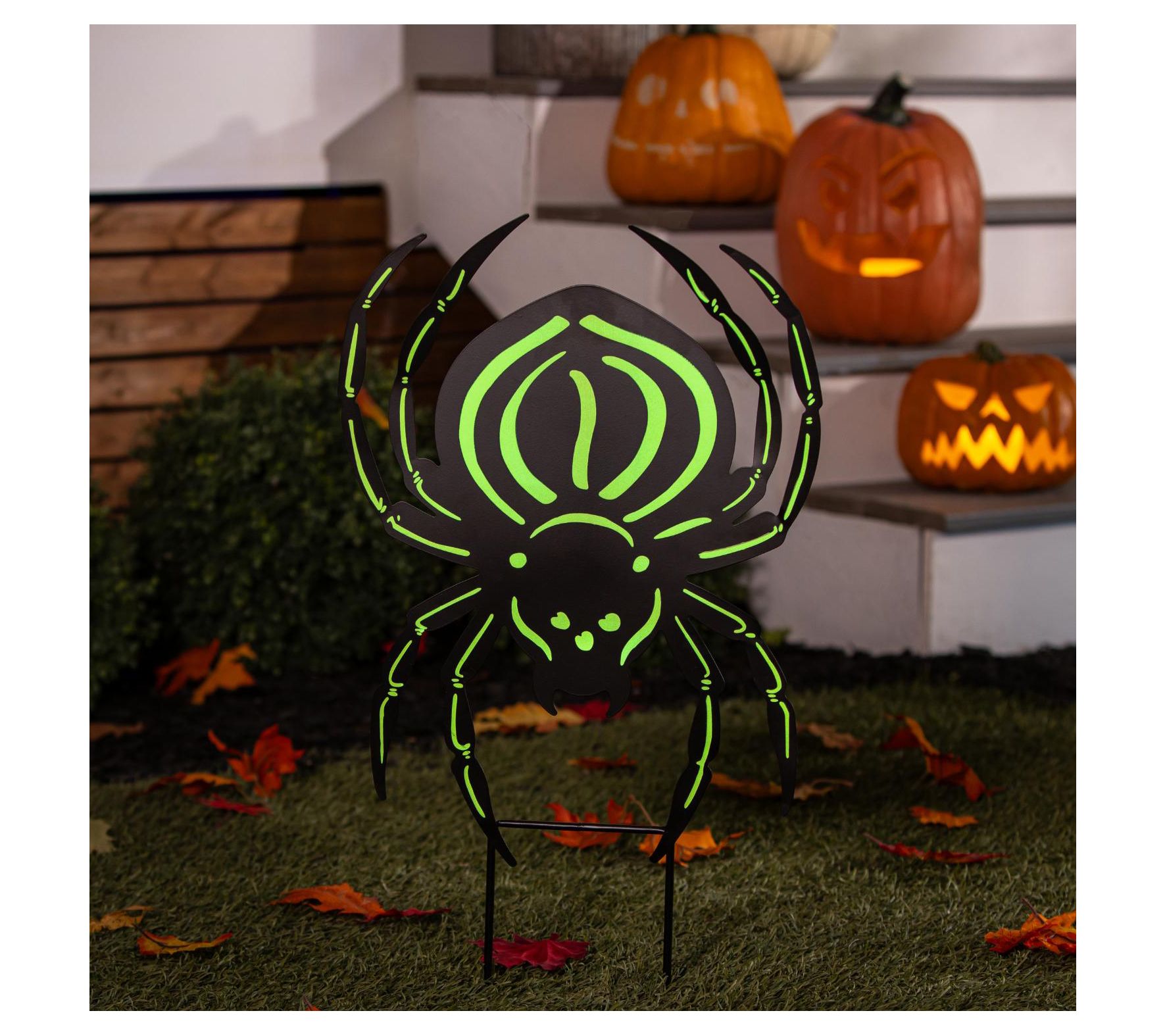  Evergreen Halloween Spider Glow in the Dark Gar den Stake
