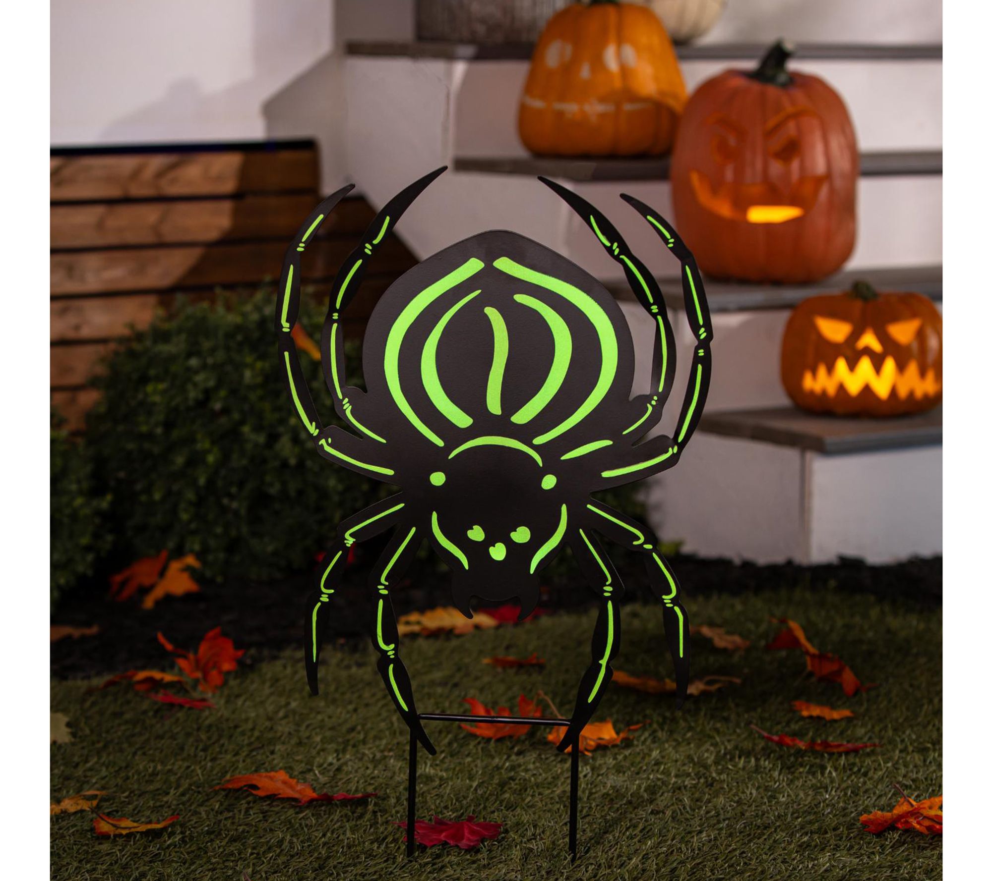 Evergreen Halloween Spider Glow in the Dark Gar den Stake