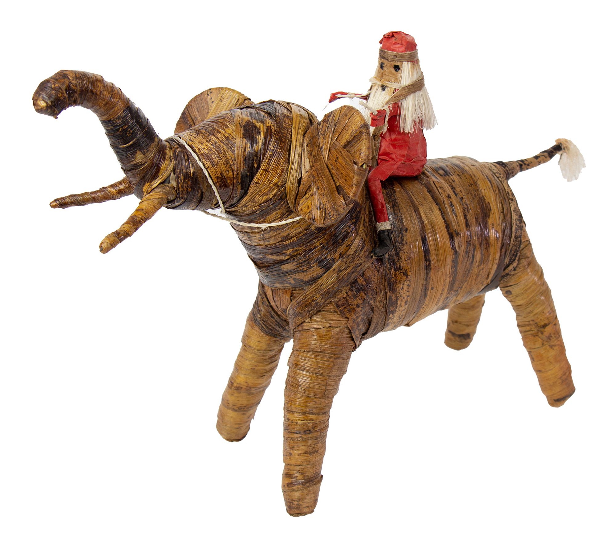 Global Crafts Banana Fiber Santa Riding Safari Animal