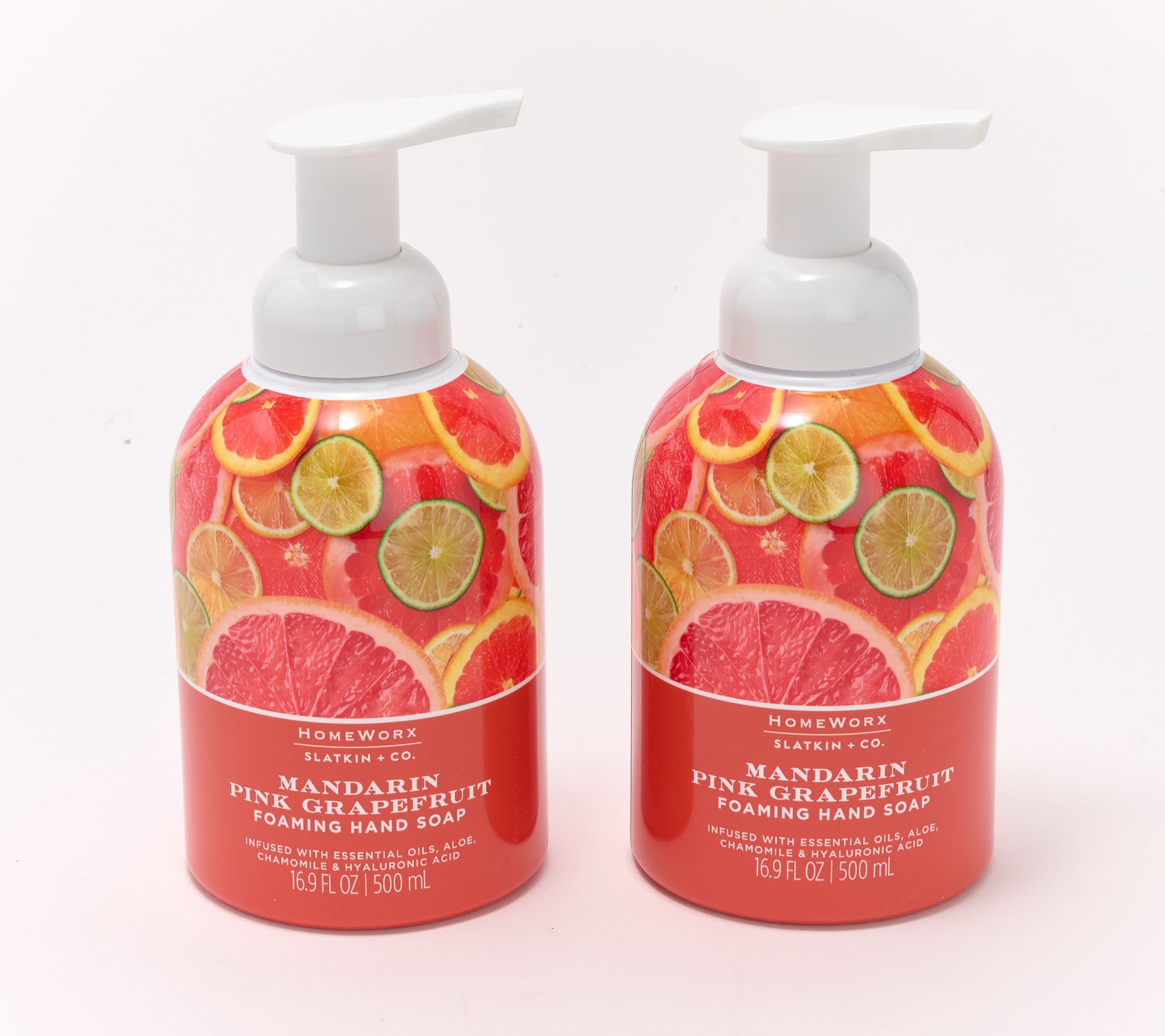 HomeWorx by Slatkin + Co. S/2 16oz Foam Hand Soap Mandarine Pink