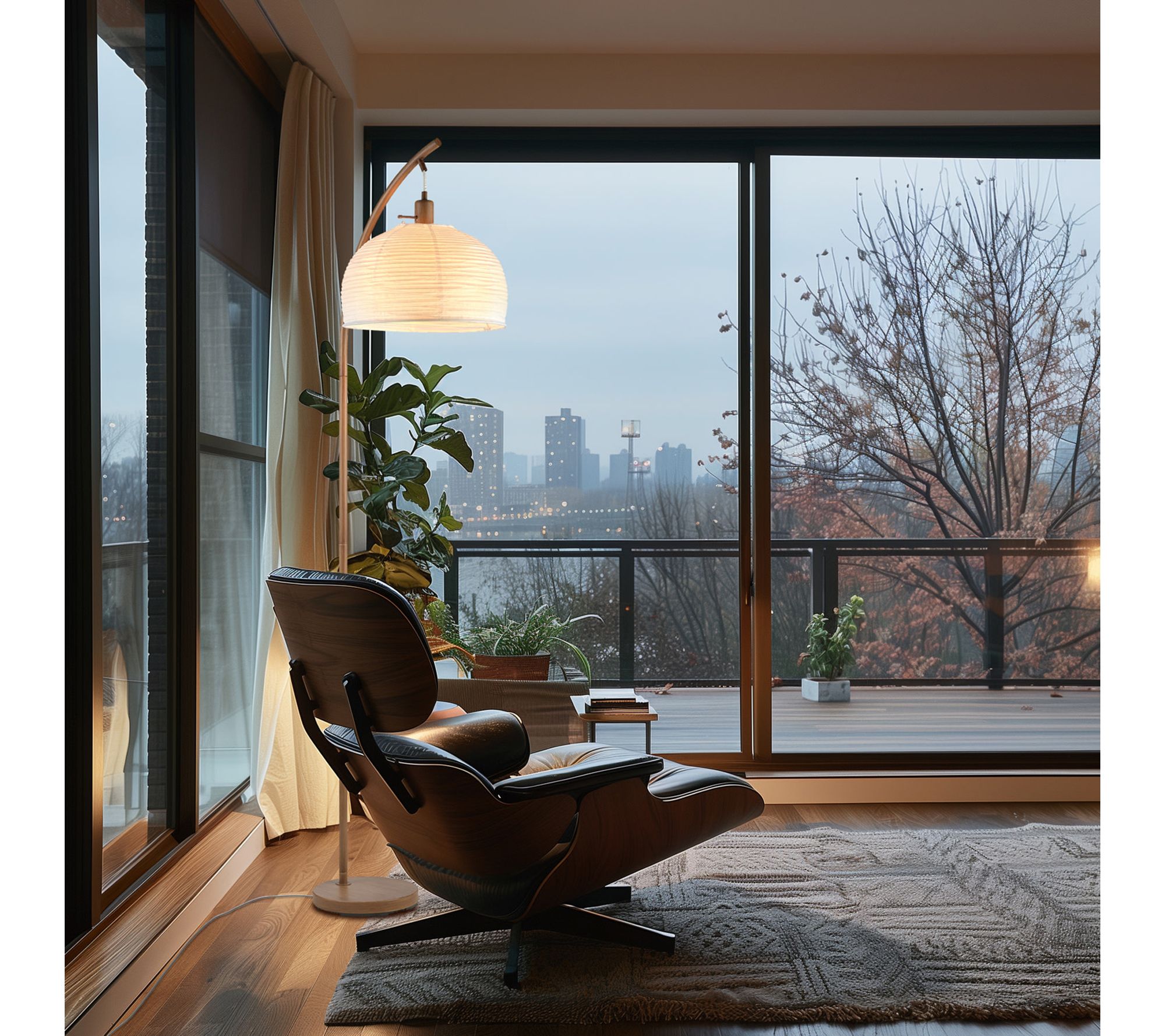 Globe Electric 70" Wood-Tone Floor Lamp with White Paper Shade