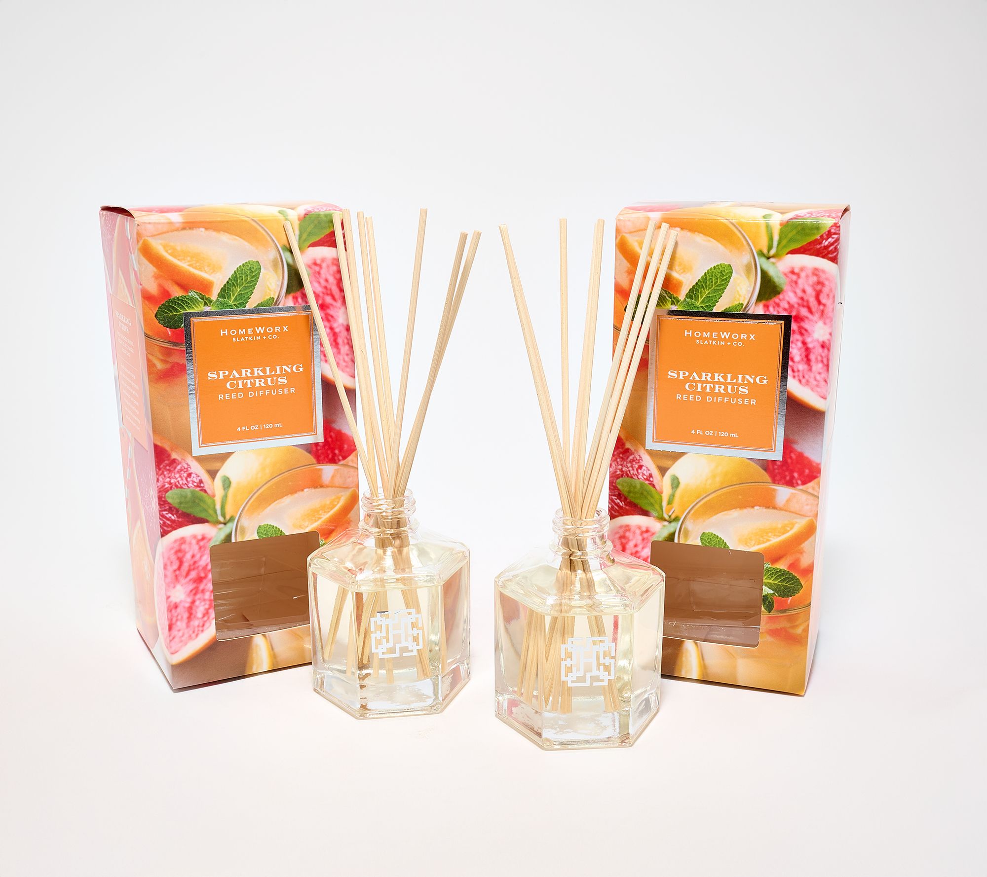 HomeWorx by Slatkin + Co. S/2 Sparkling Citrus Reed Diffusers