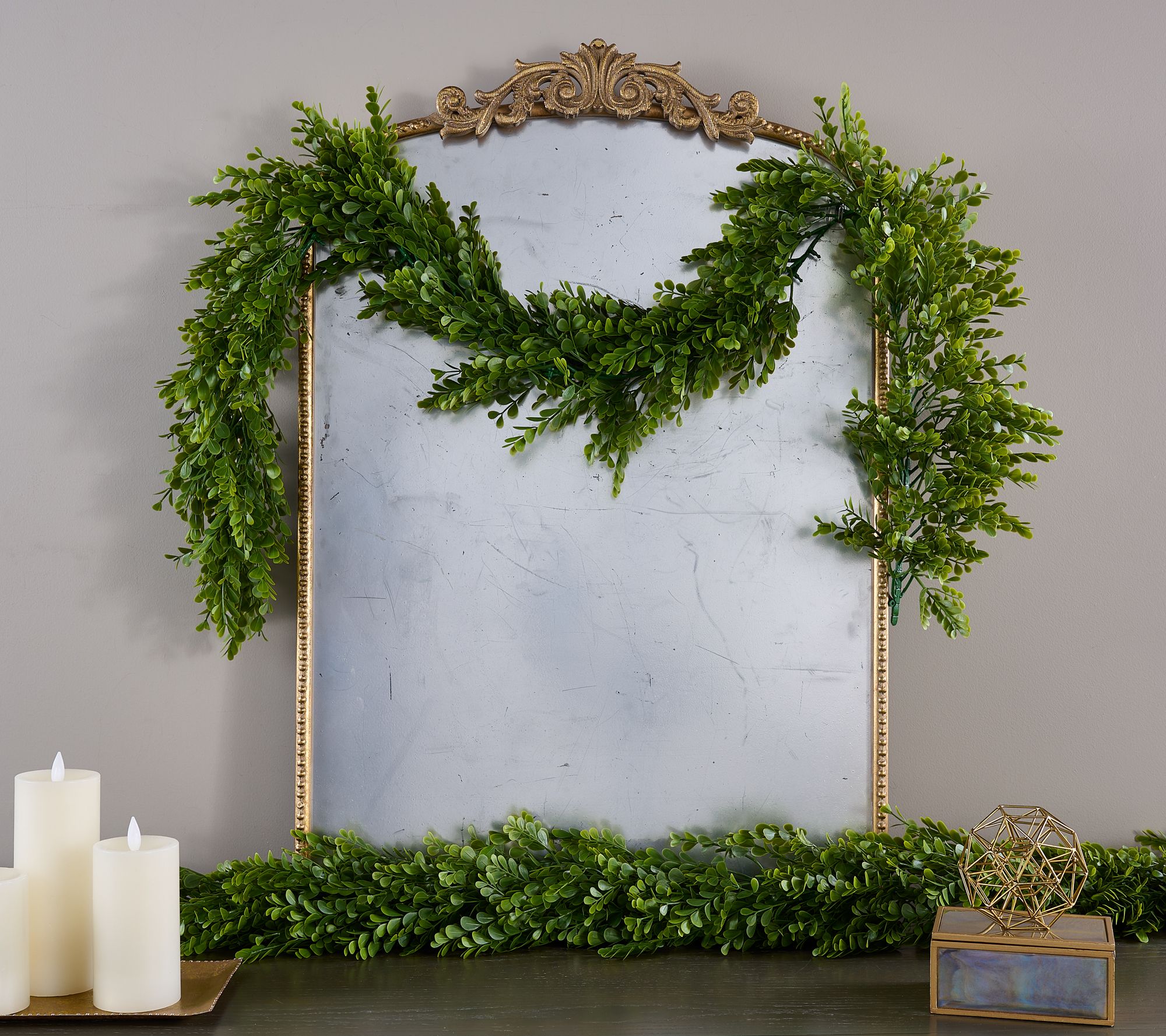 "As Is" Wicker Park S/2 Cascading Faux Creeping Jenny 5' Garlands