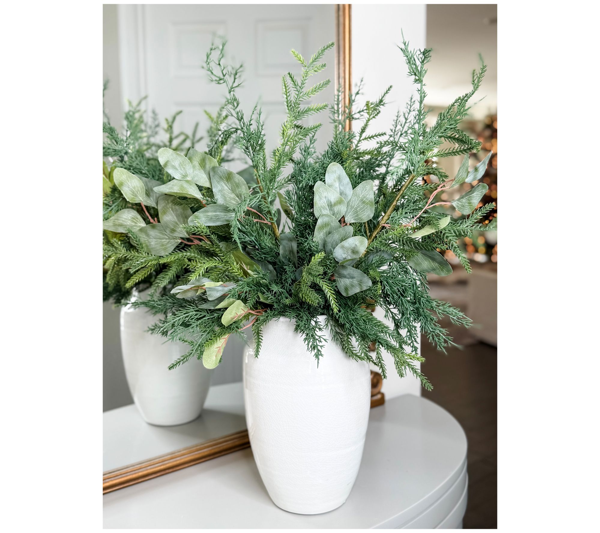 "As Is" Simply Stunning S/5 Real Touch Eucalyptus & Spruce Picks