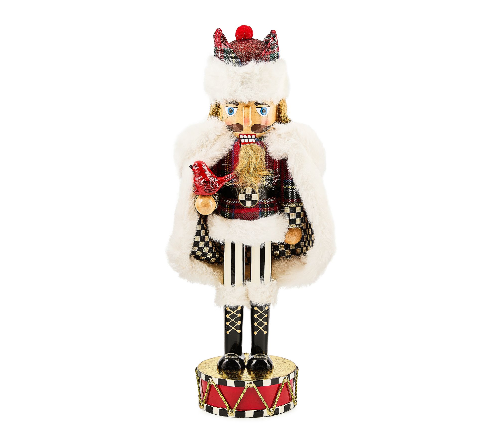 MacKenzie- Childs Tartan Cardinal Nutcracker