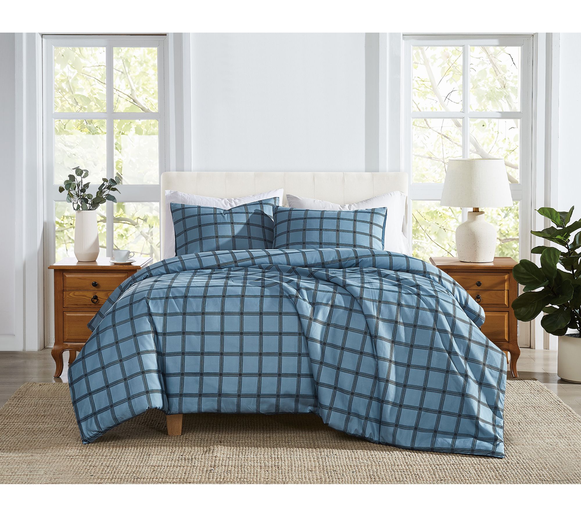 Cannon Luka Grid Full/Queen 3 Piece Duvet CoverSet