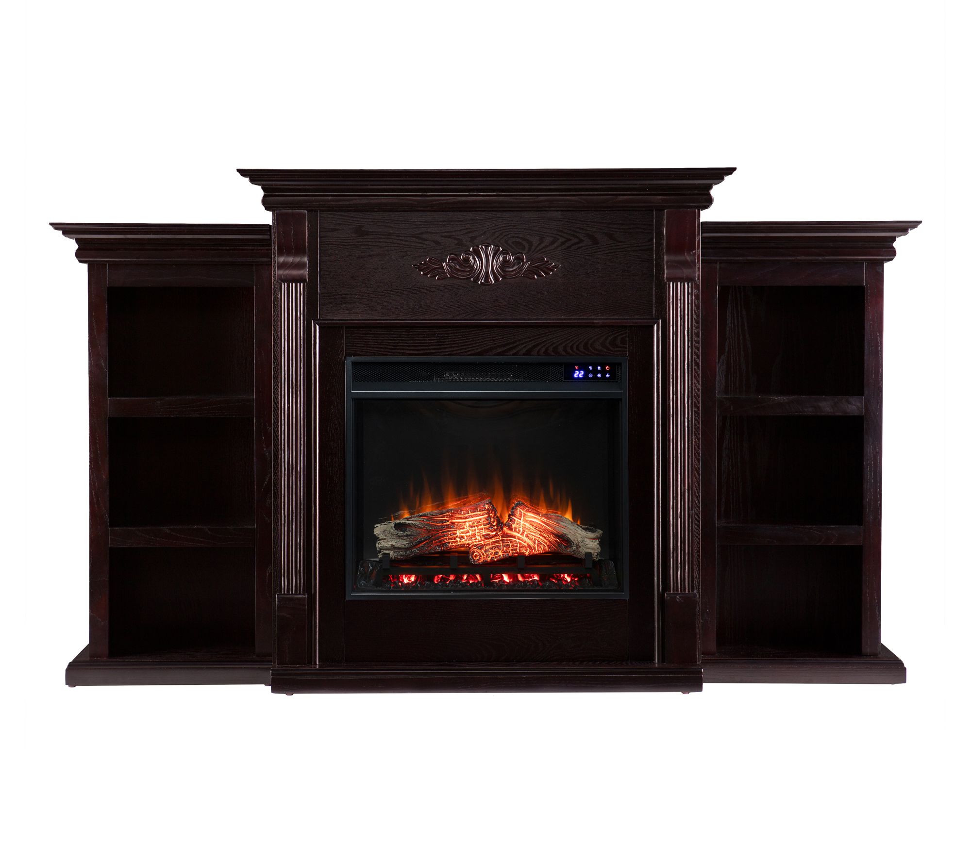 SEI Tennyson Touch Screen Electric Fireplace with Bookcases
