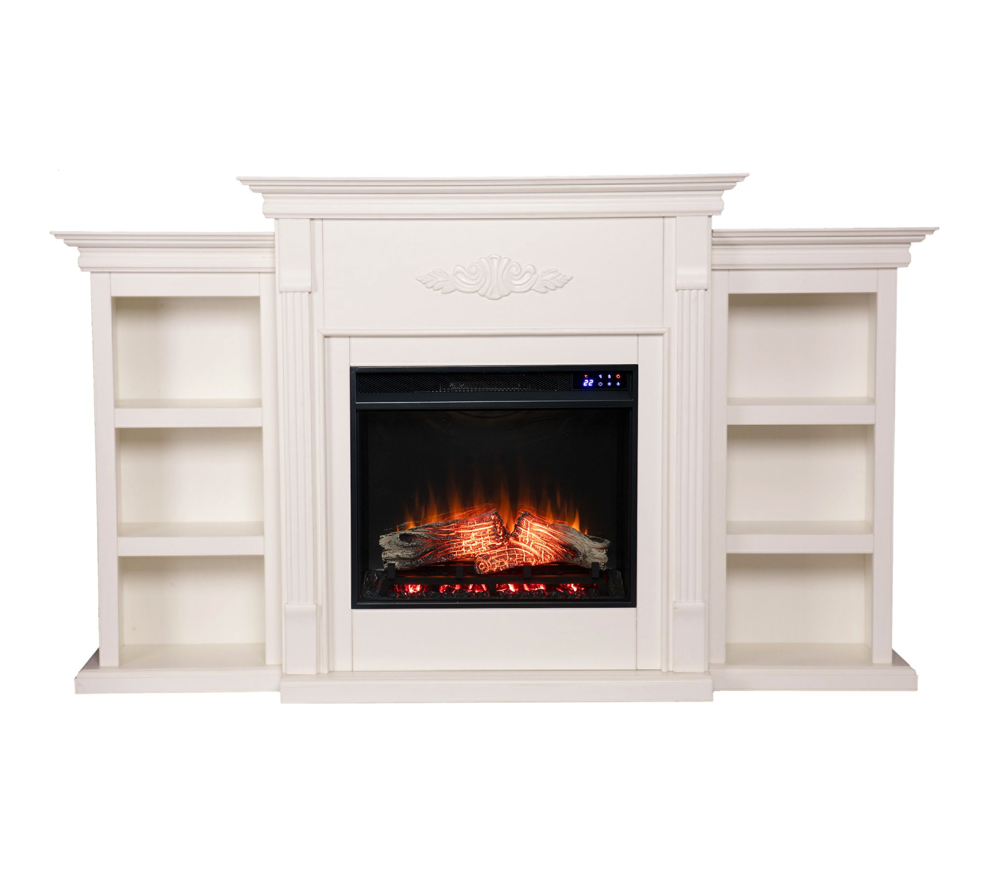 SEI Tennyson Touch Screen Electric Fireplace with Bookcases