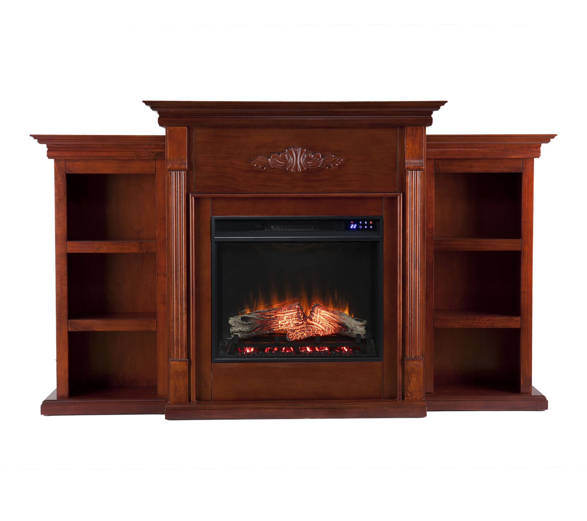 SEI Tennyson Touch Screen Electric Fireplace with Bookcases