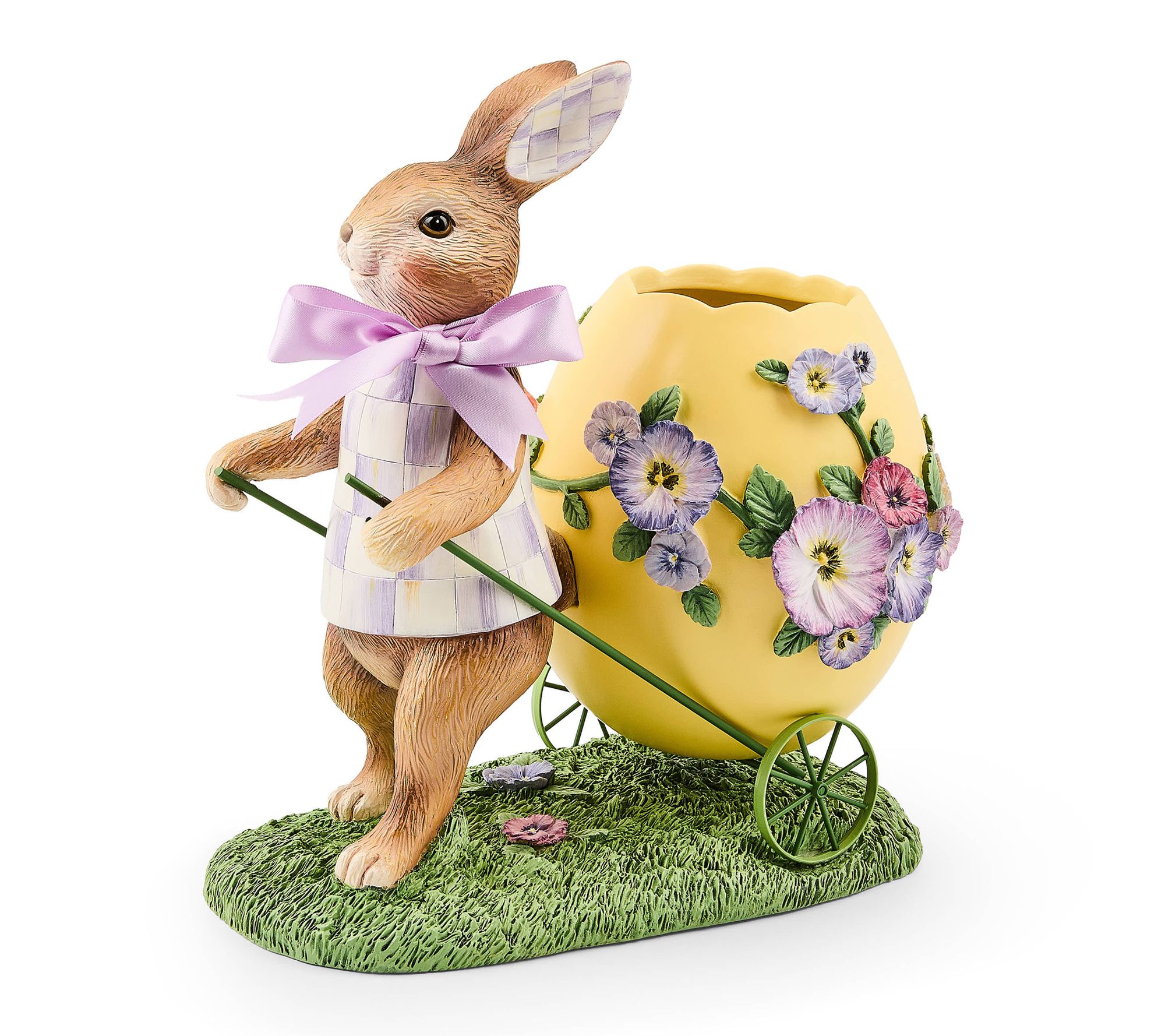 MacKenzie-Childs Pansy Party Bunny and Cart Centerpiece