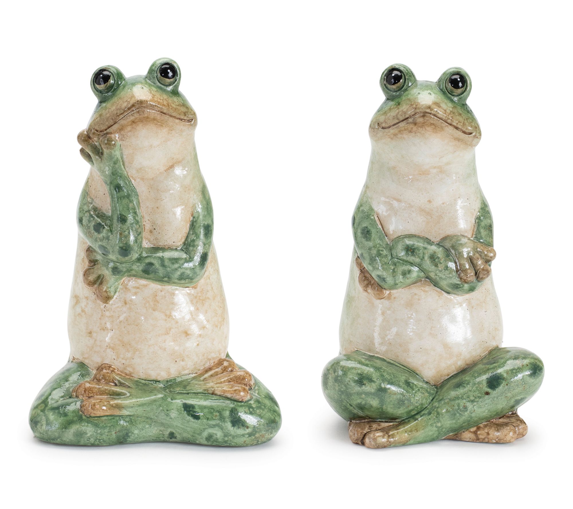 Melrose International Terracotta Garden Frog Statue Set of 2
