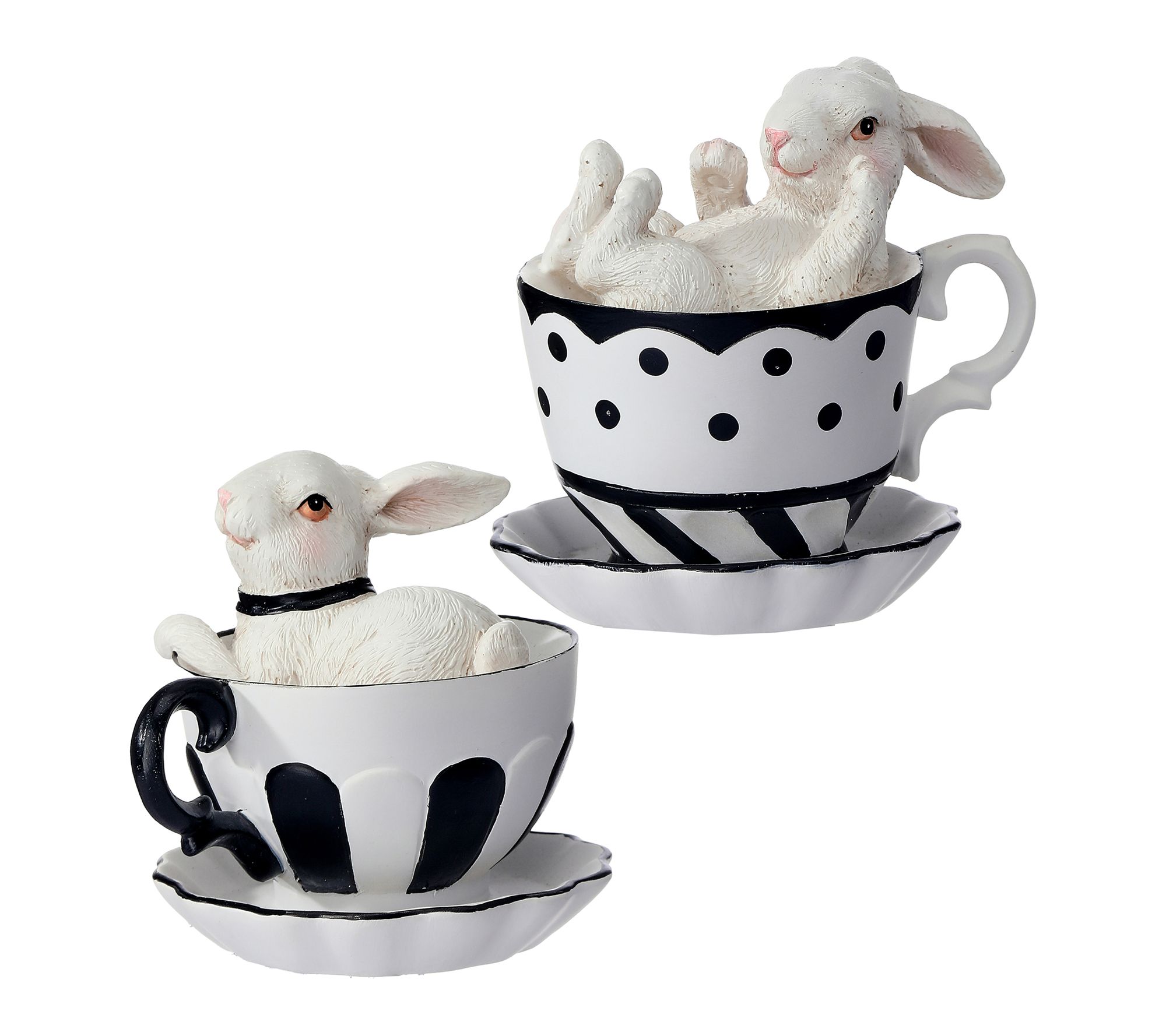 3.5" Resin Bunny Teacup Set of 2 By Valerie