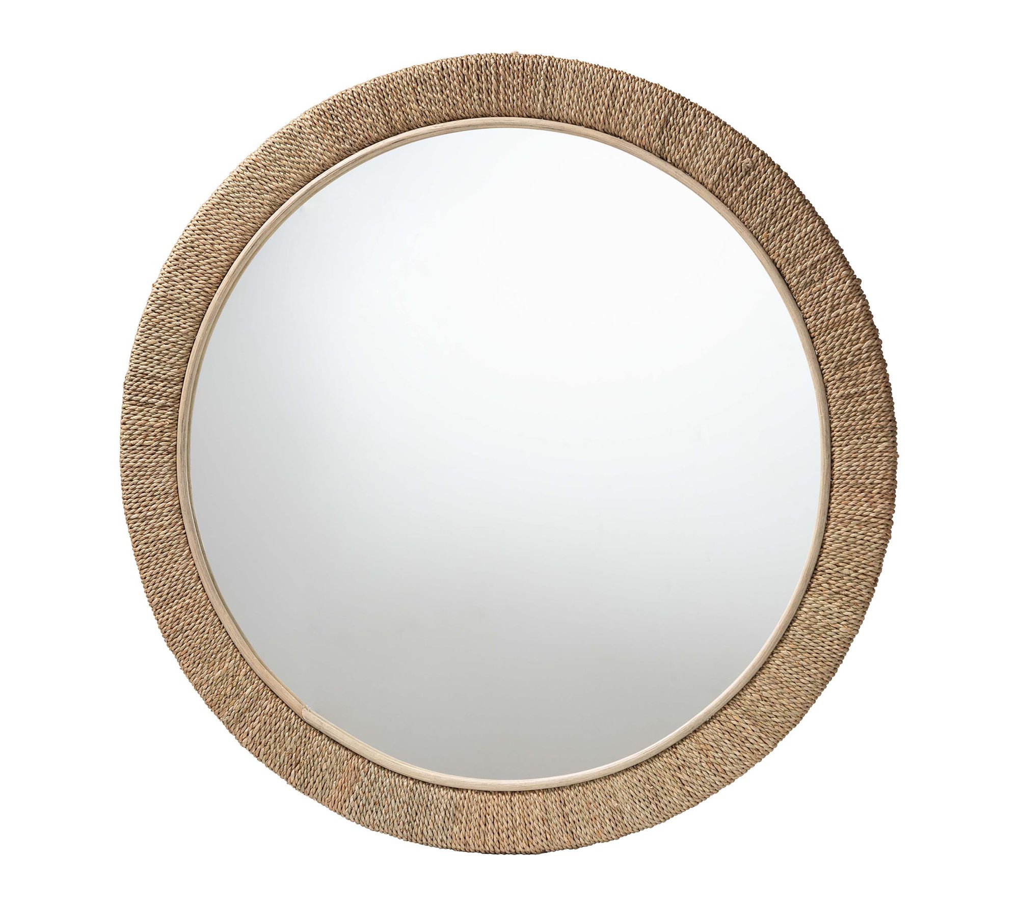 bali & pari Geralyn Natural Seagrass Round WallMirror