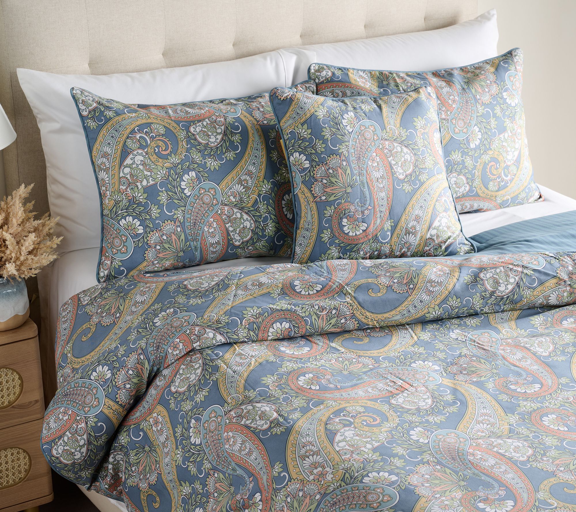 Home Reflections 4PC Paisley Printed Comforter Queen