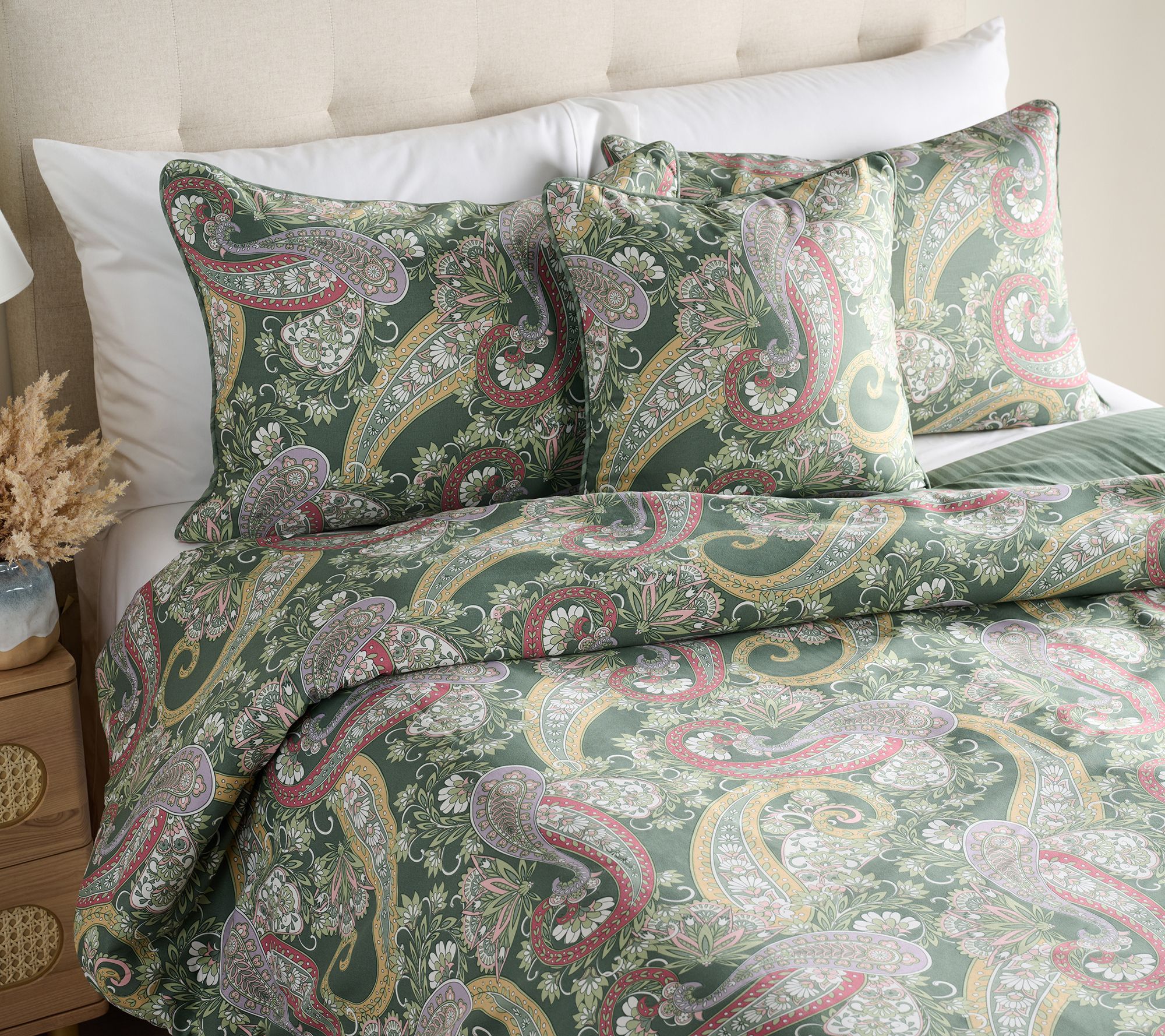 Home Reflections 4PC Paisley Printed Comforter Queen