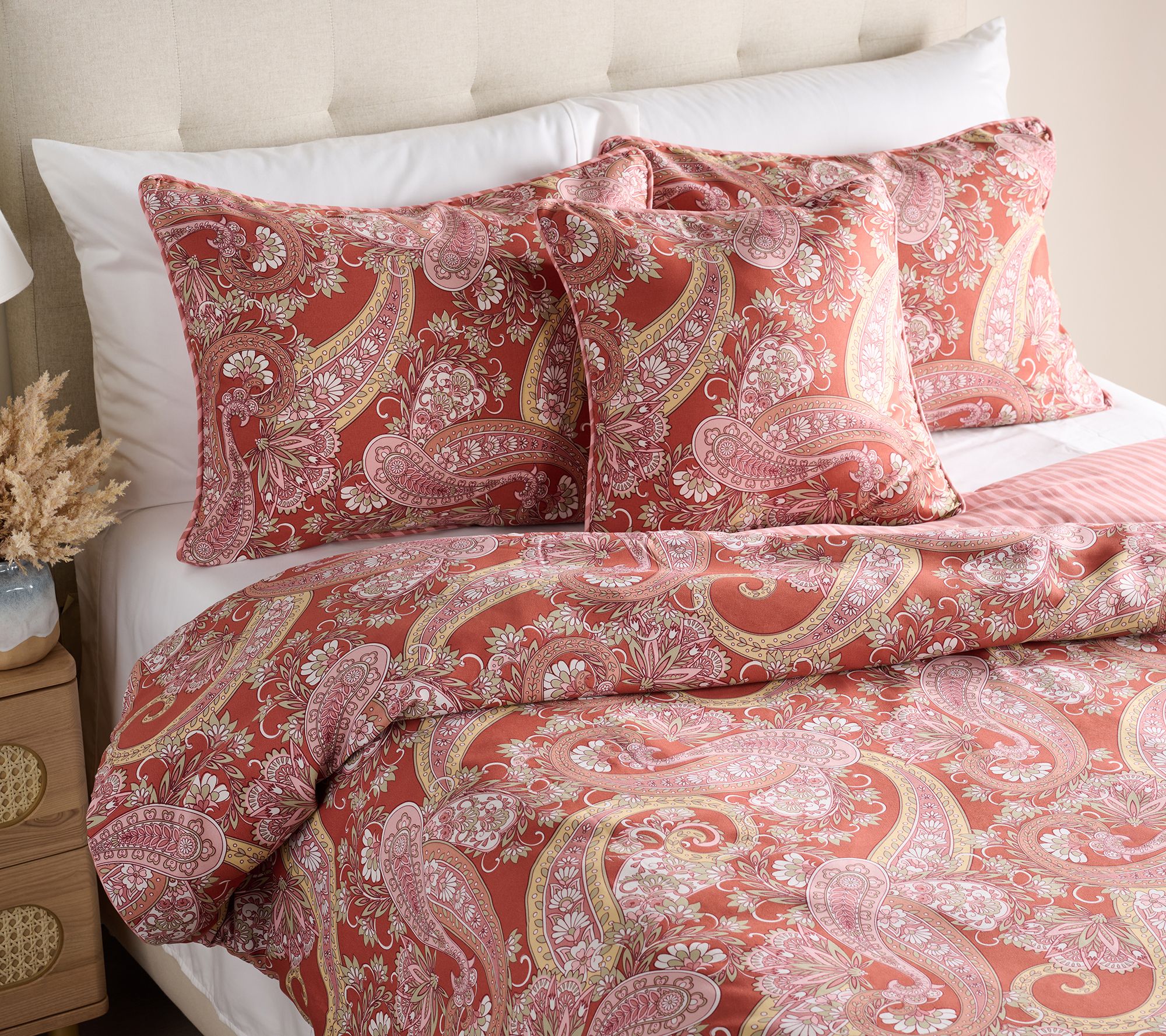 Home Reflections 4PC Paisley Printed Comforter Queen