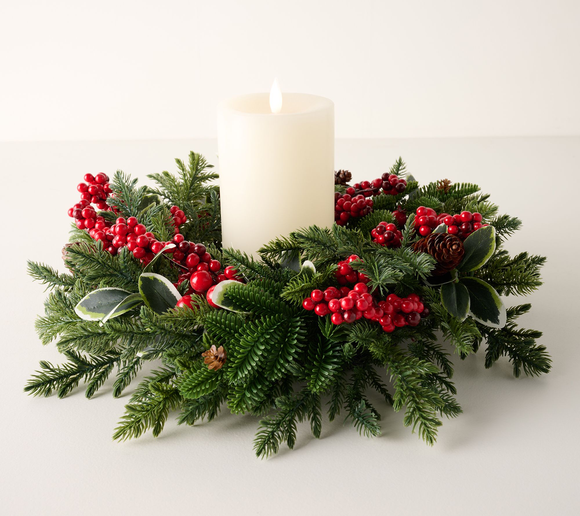 17" Berry, Pinecone and Greenery Wreath by Valerie