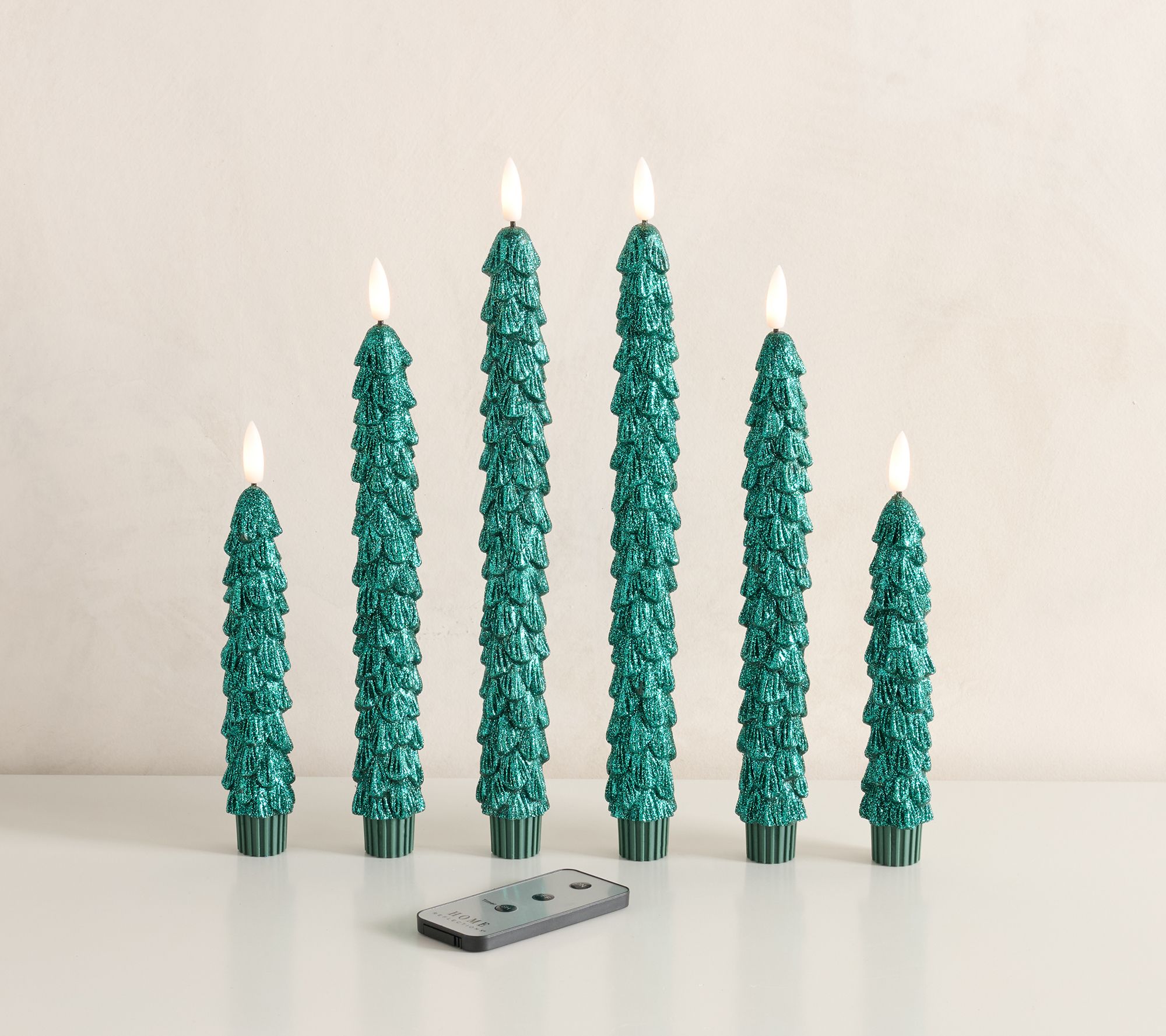 "As Is " Home Reflections Set of 6  LED Wax Christmas Tree Tapers