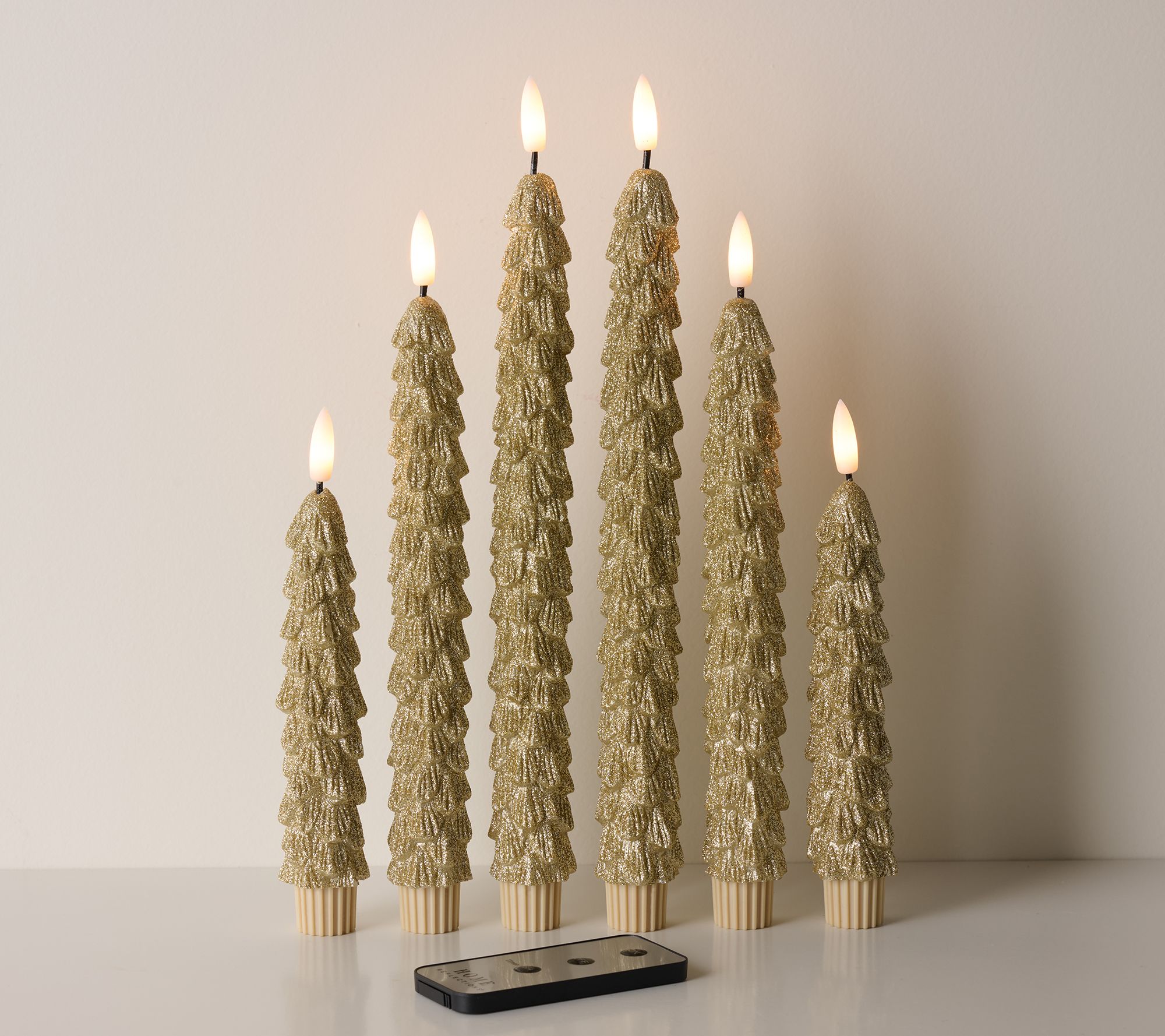 "As Is " Home Reflections Set of 6  LED Wax Christmas Tree Tapers