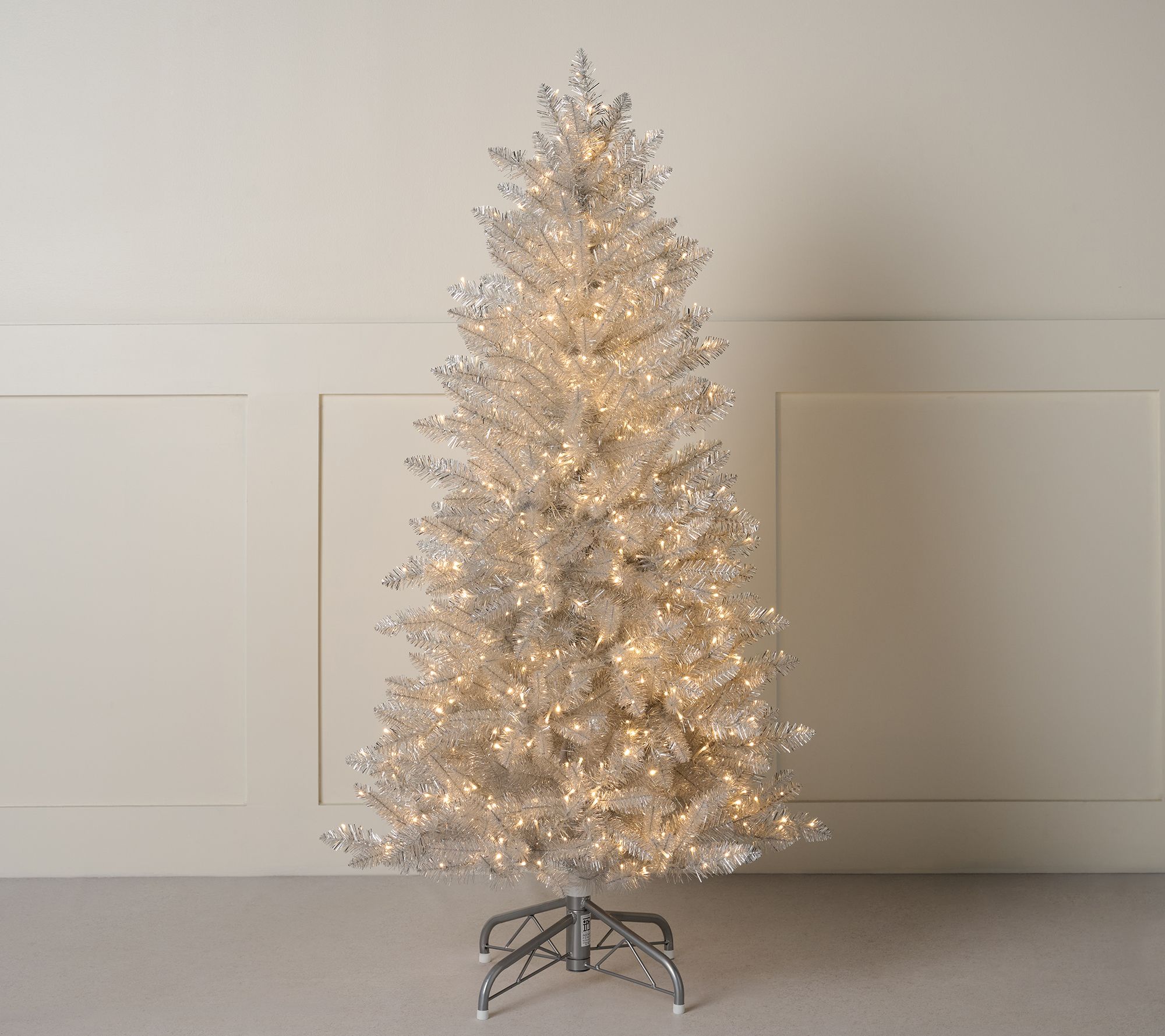 "As Is" 5' Illuminated Tinsel Tree w/ Color Flip LEDs by Kim