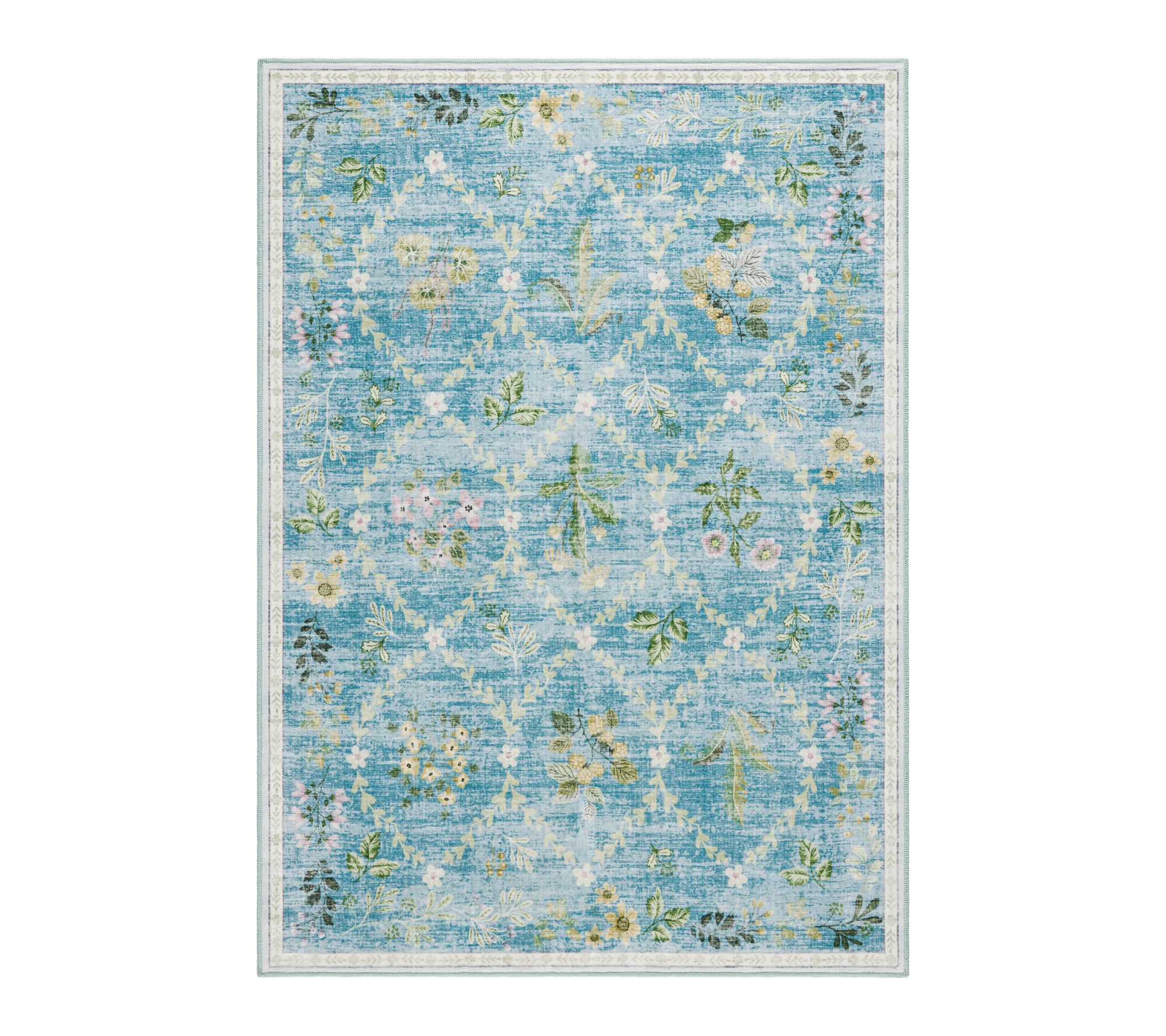 Everwash Haven Floral Trellis 8x10 Washable Area Rug