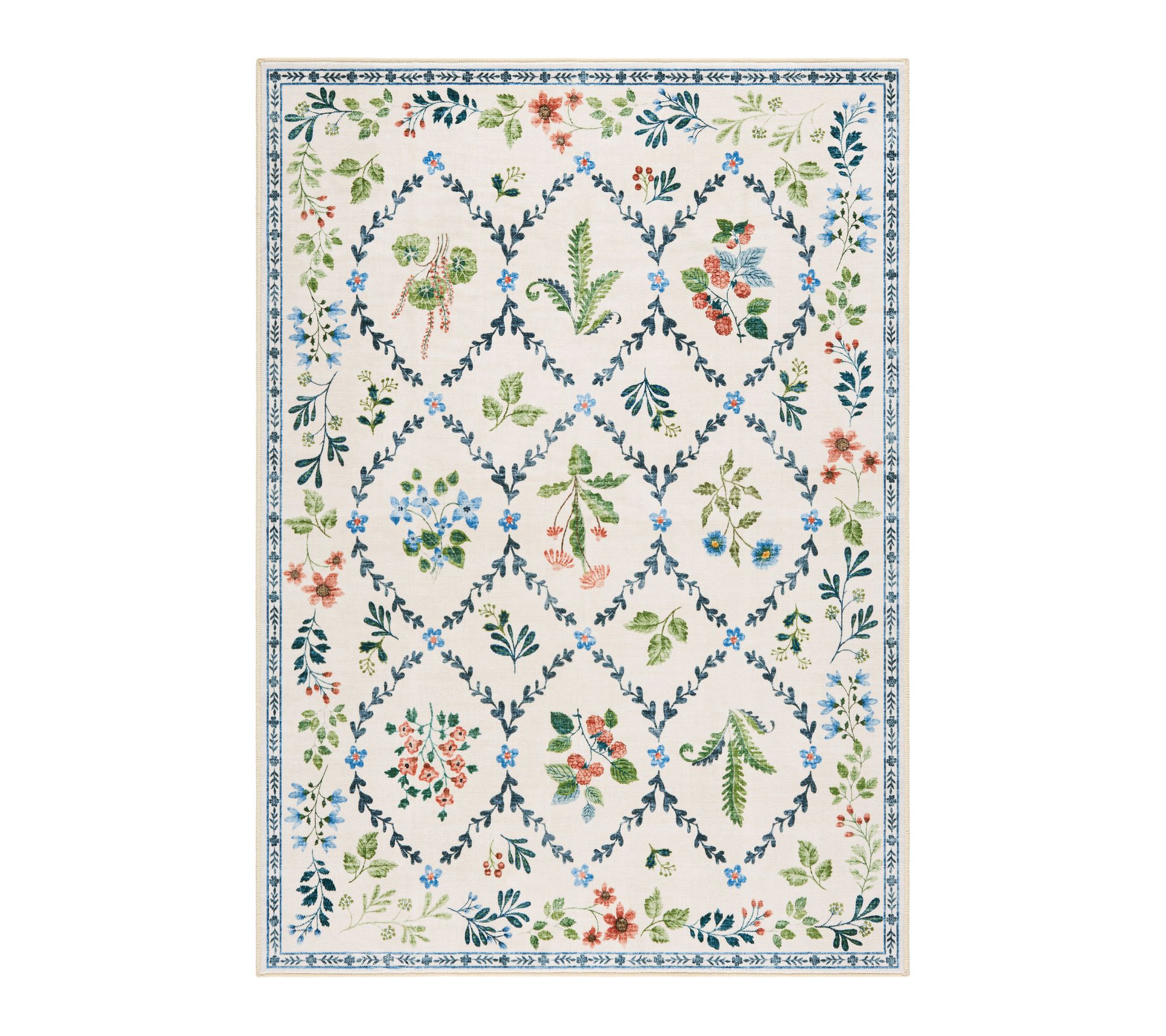 Everwash Haven Floral Trellis 8x10 Washable Area Rug