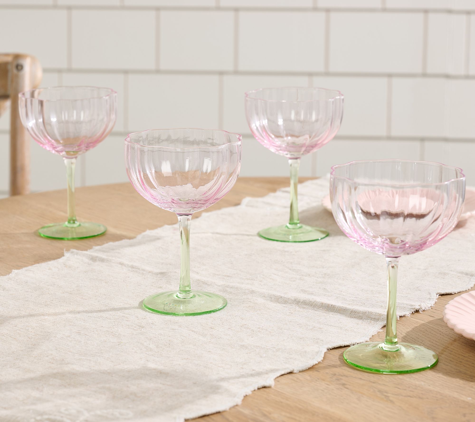 "As Is" Ode to Color by Lori Weitzner S/4 Petal Glasses