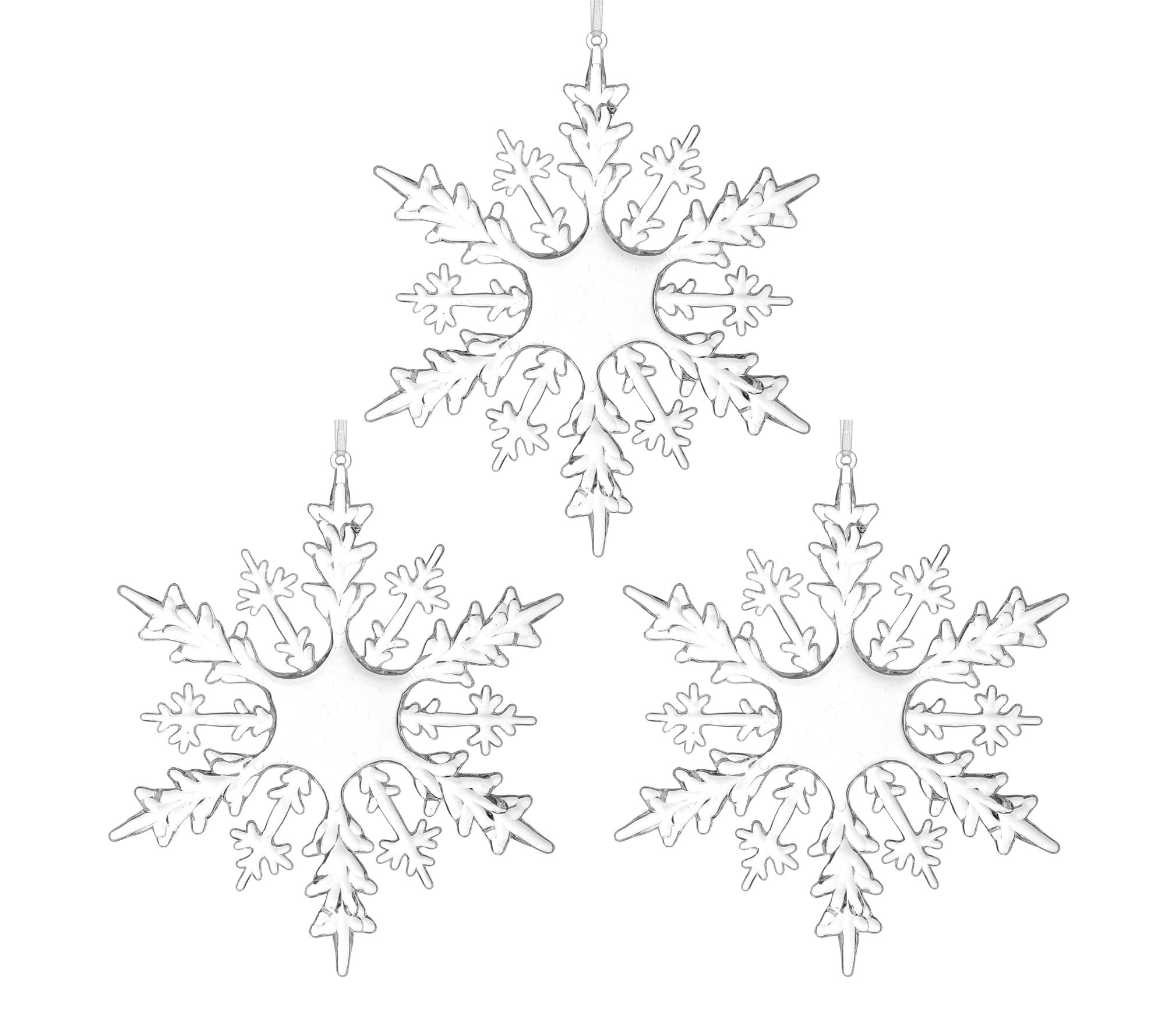 8" Acrylic Snowflake Ornament Set of 3 by Valerie