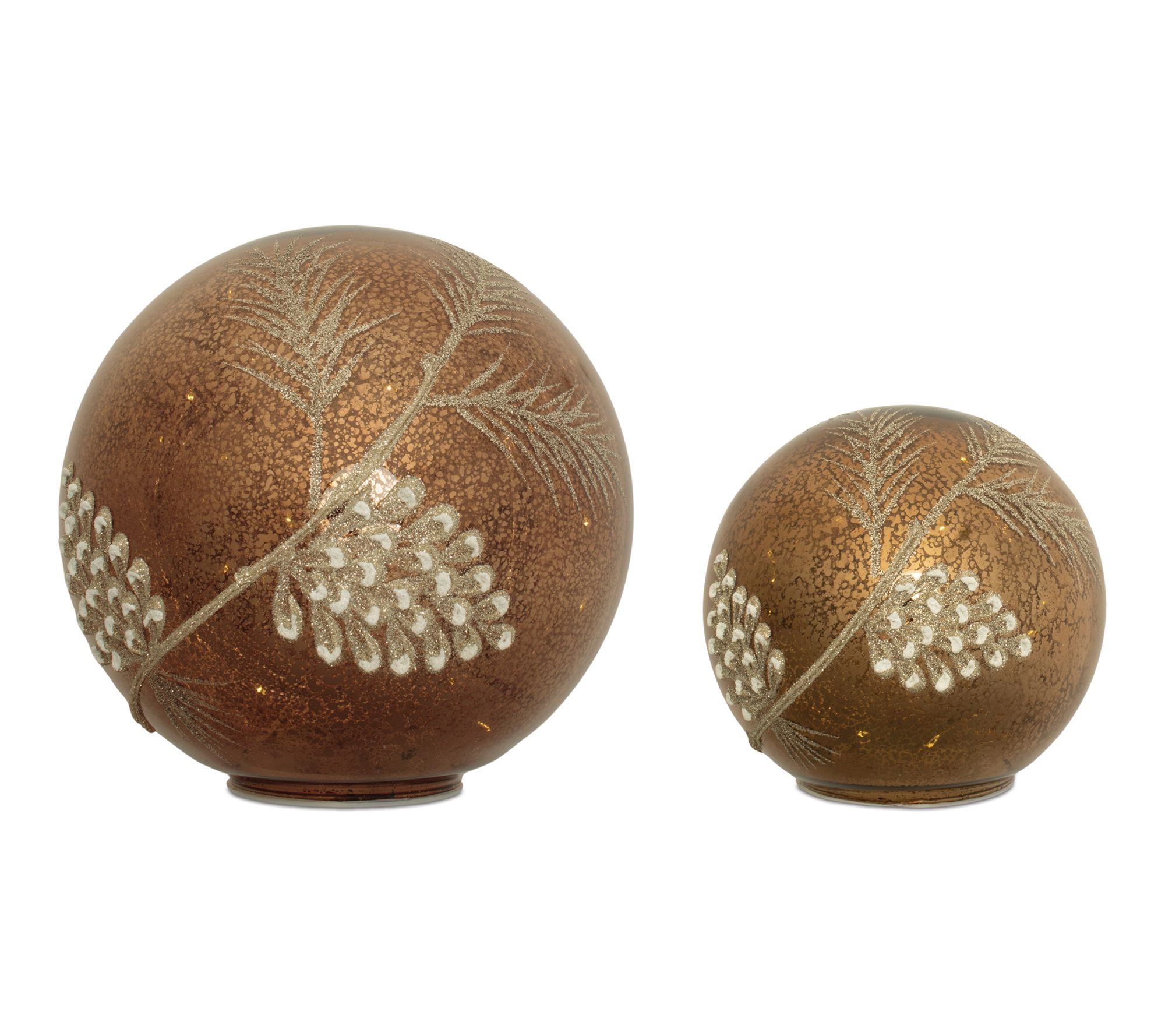 Melrose LED Pinecone Globe (Set of 2)