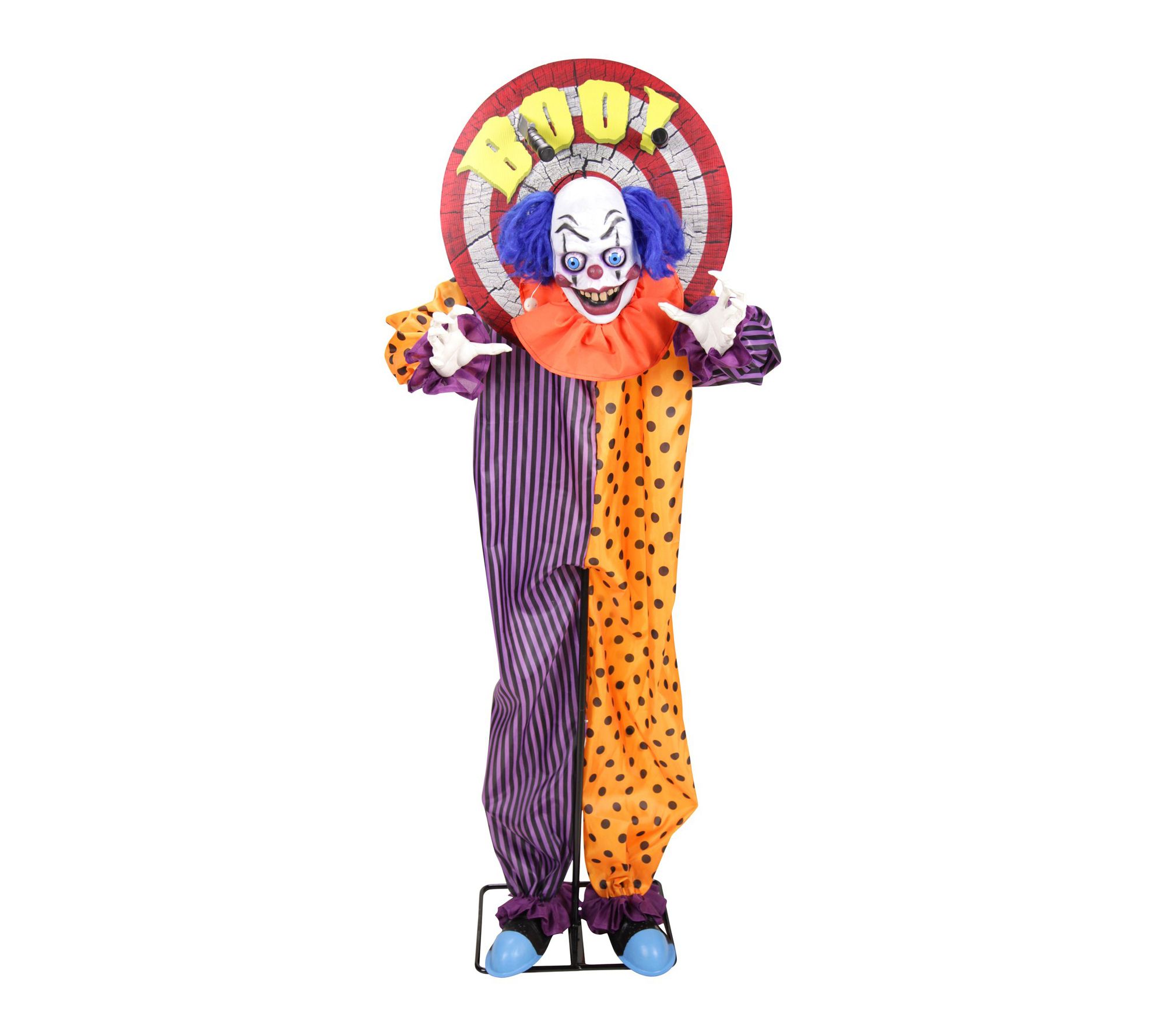 Haunted Hill Farm 5.3-Ft. Standing Animated Clown Animatronic