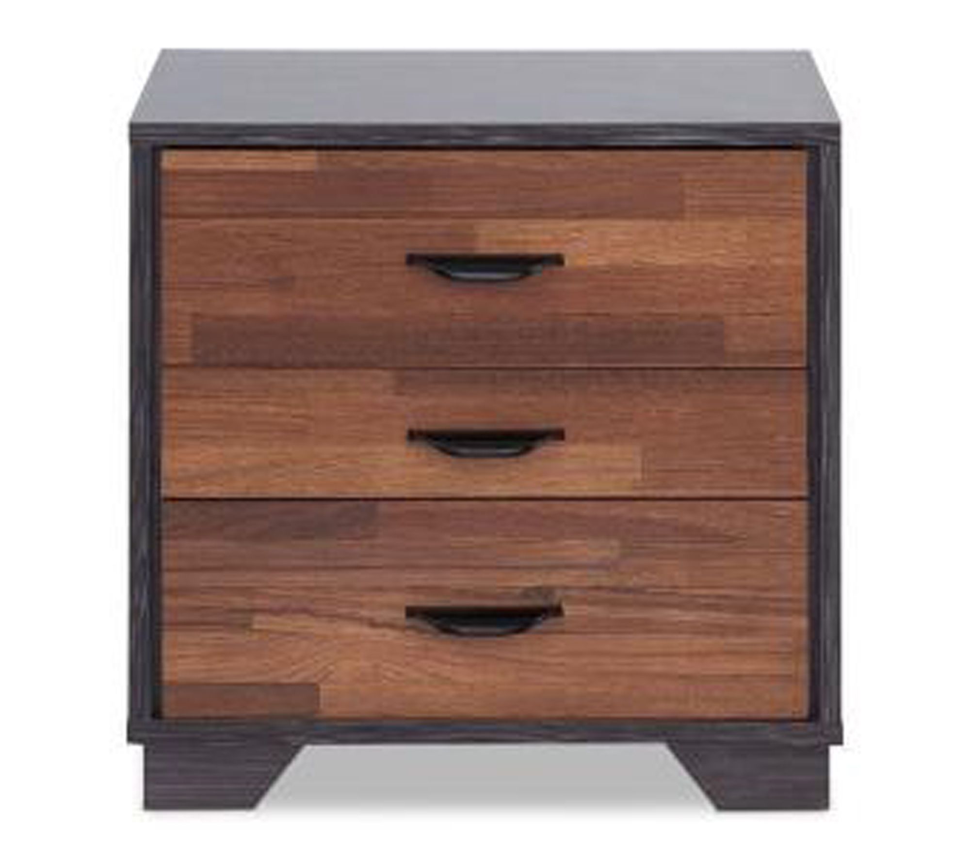 HomeRoots 19" Espresso Wood 3 Drawer Nightstand