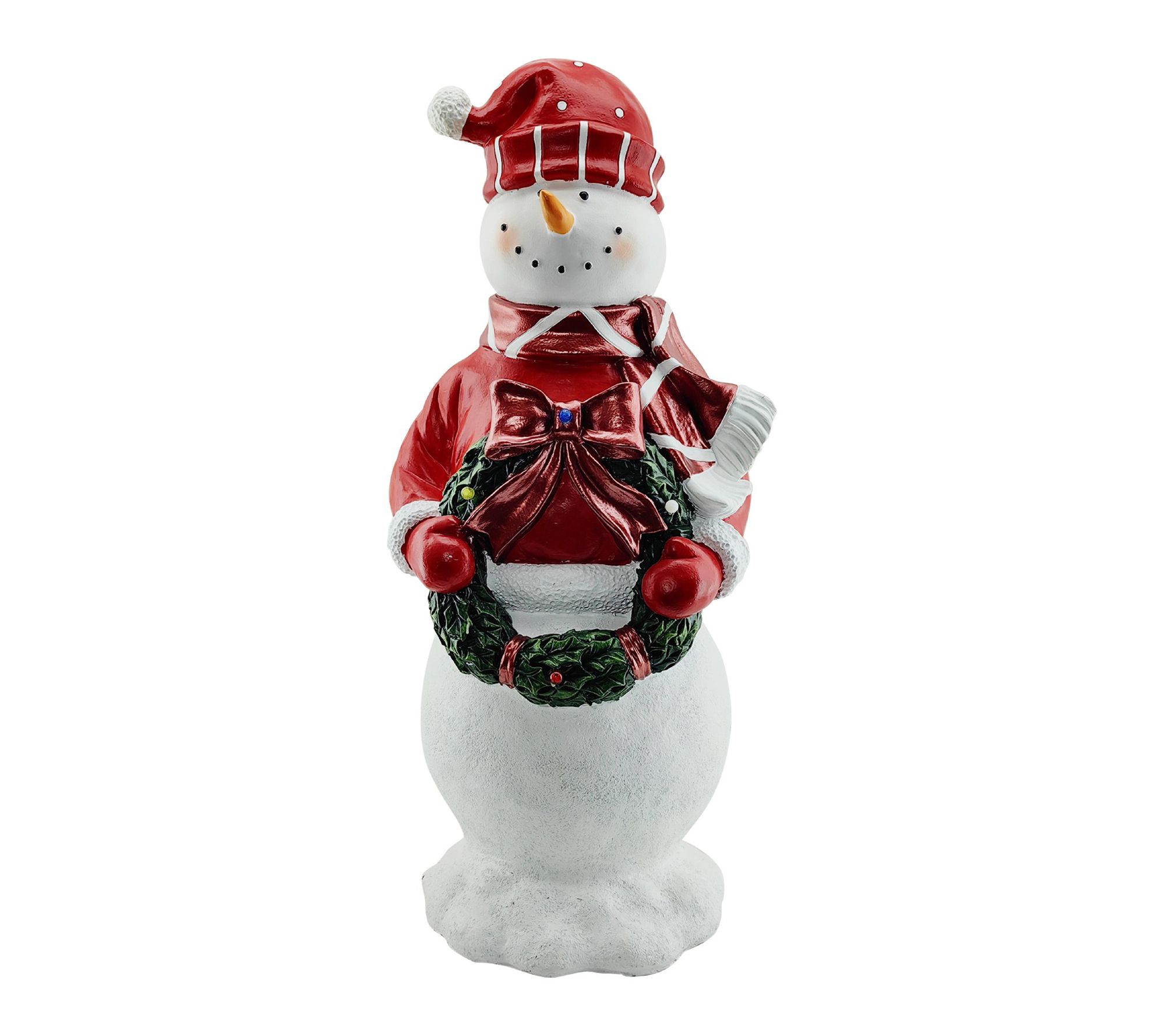 Fraser Hill Farm 3-Ft. Flat Back Snowman with Wreath