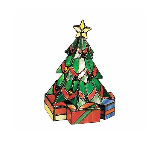 Meyda Tiffany Styled 9" Christmas Tree Accent Lamp