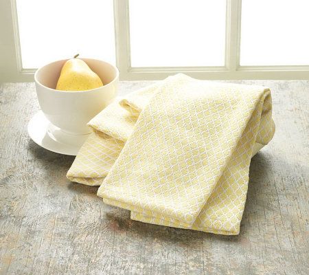 Liz Claiborne New York Diamond Dobby Set of 4 Kitchen Towels 