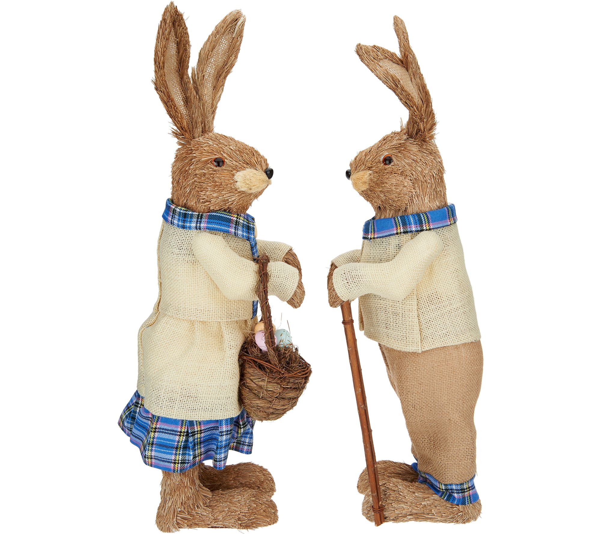 2Piece Bunny Couple in Ivory and Blue Outfits by Valerie