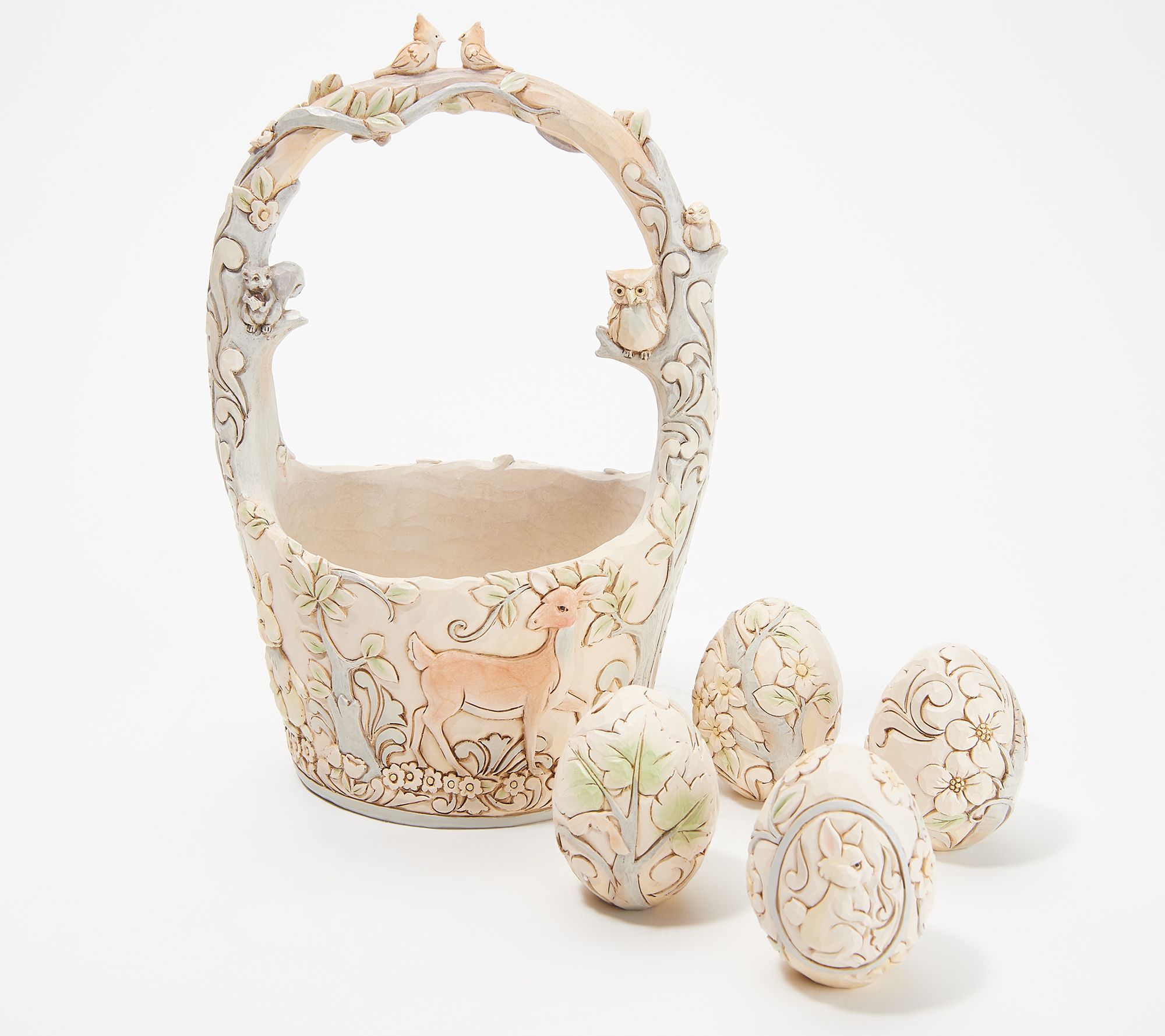 (QVC) QVC2 Jim Shore Heartwood Creek 15th Annual White Woodland Easter