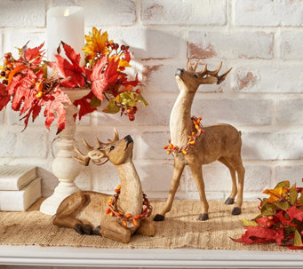 Set of 2 Deer with Harvest Berry Accents by Valerie - H223810