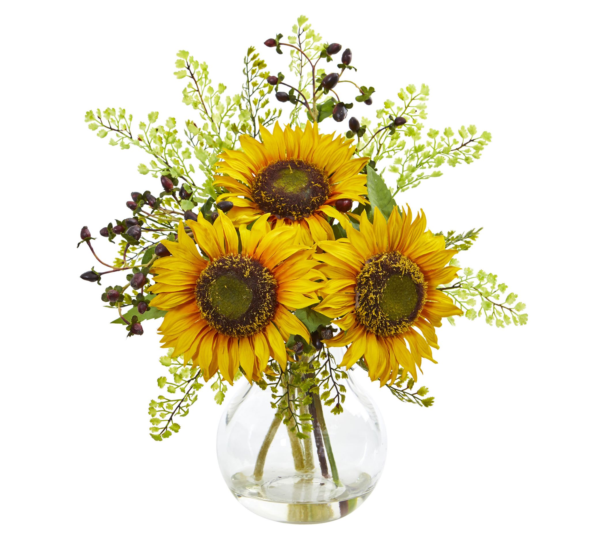 Nearly Natural Sunflower Artificial Arrangement in Vase