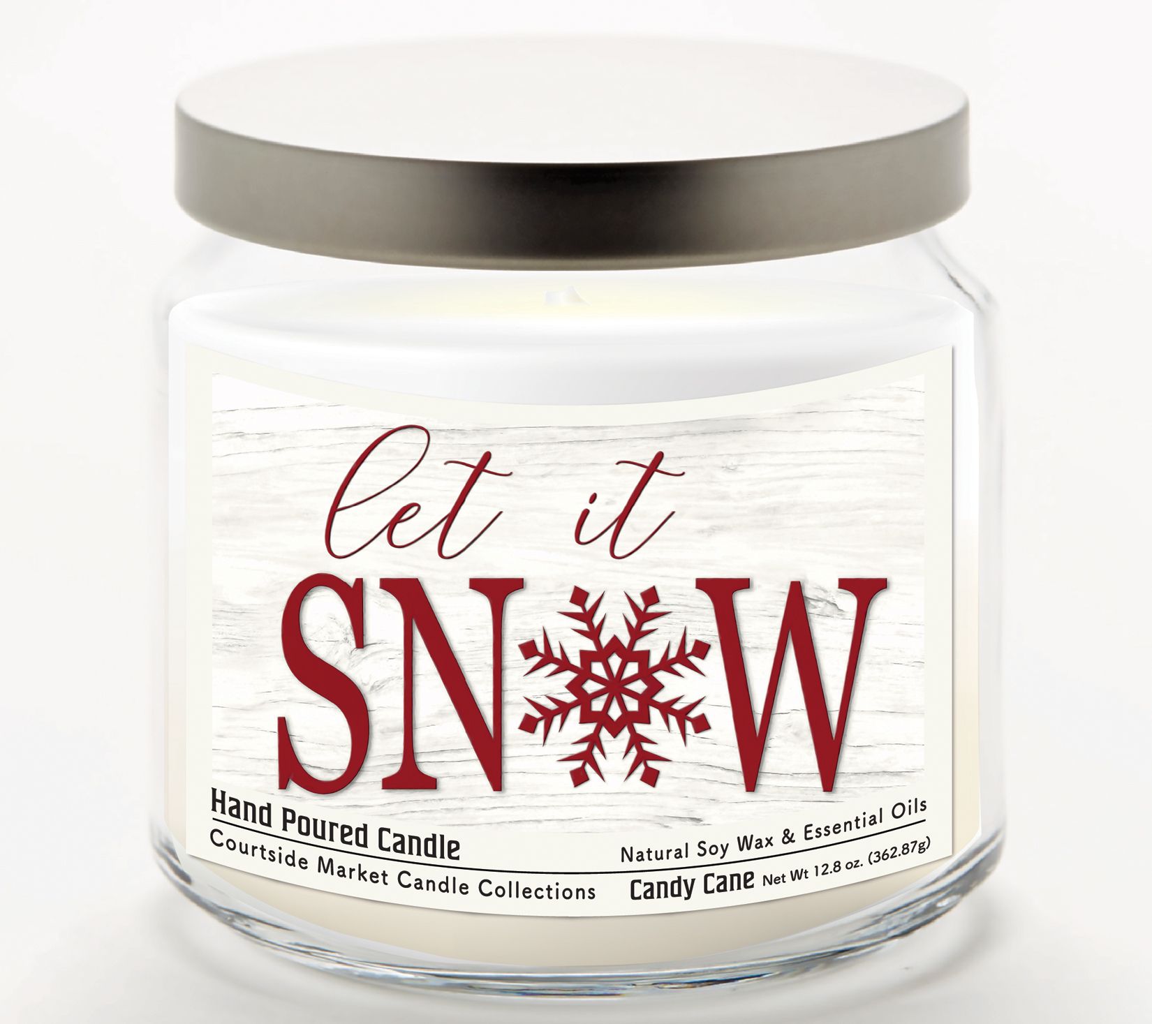 Courtside Market Let it Snow Candle Glass Jar 12.8 oz