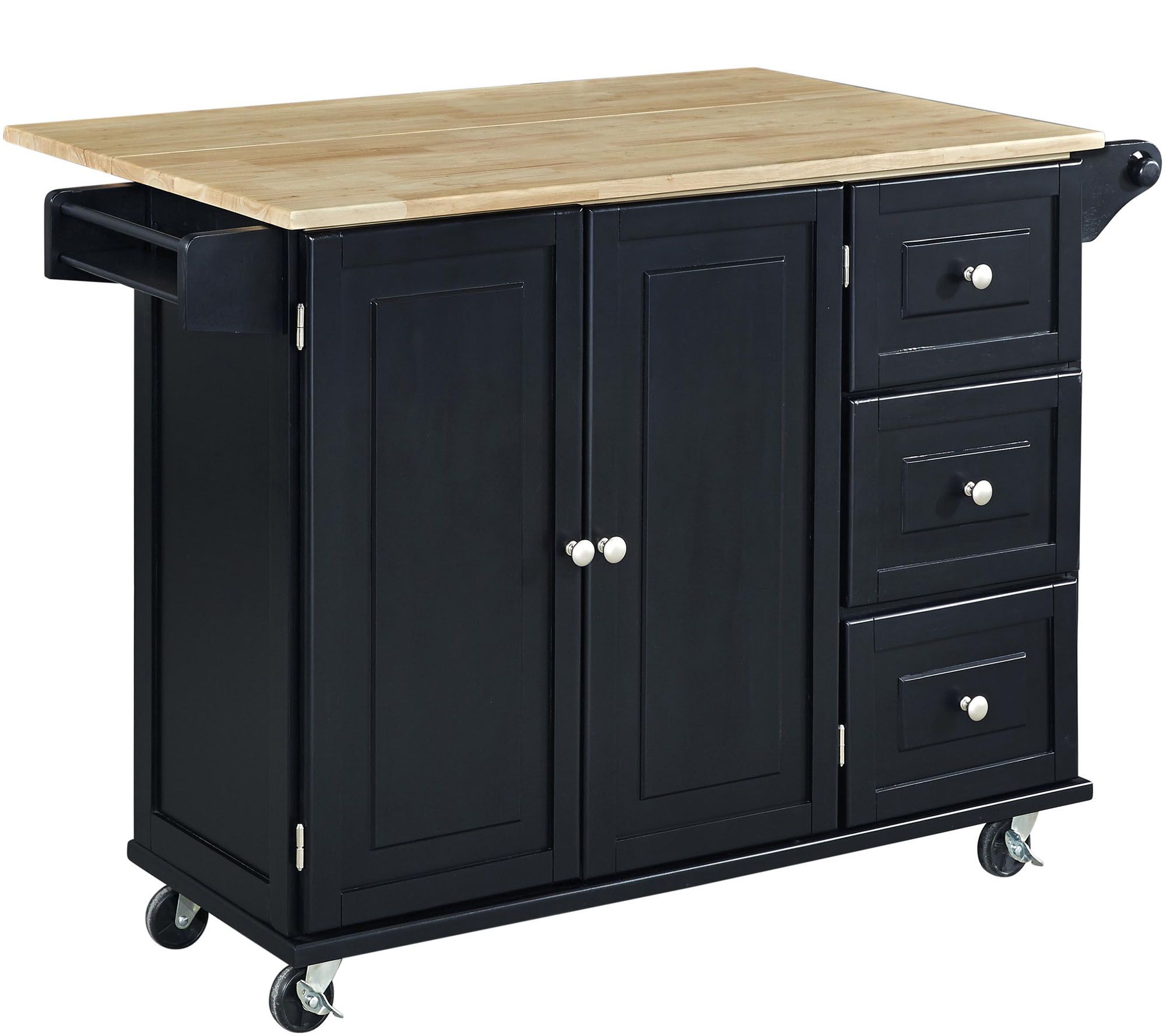 Home Styles Liberty Kitchen Cart with Wood Top - QVC.com