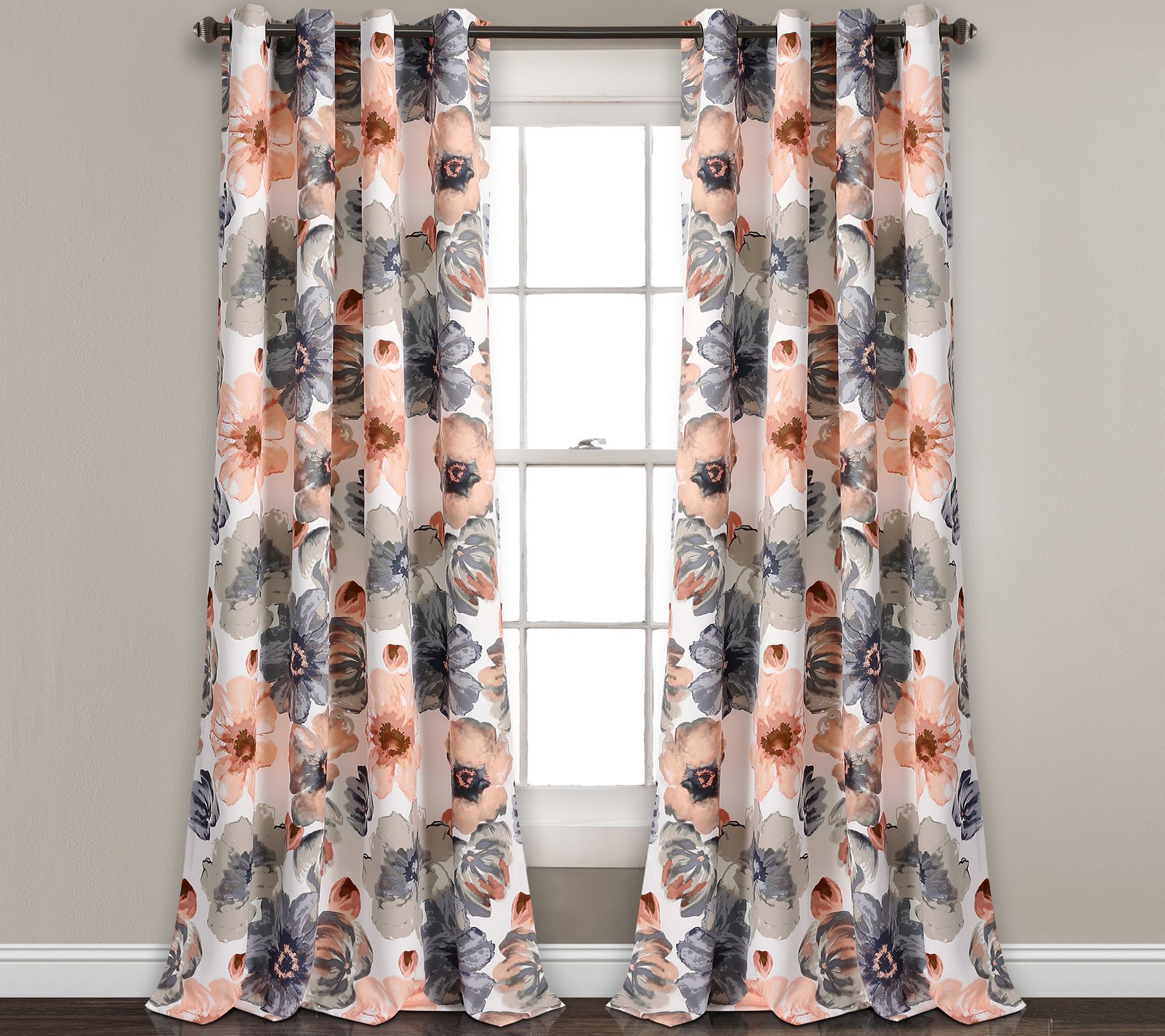 Leah Set of 2 Room-Darkening Curtains by Lush Decor