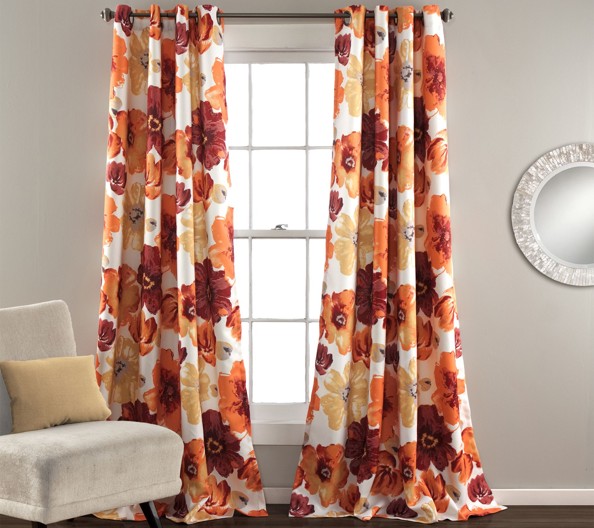 Leah Set of 2 Room-Darkening Curtains by Lush Decor