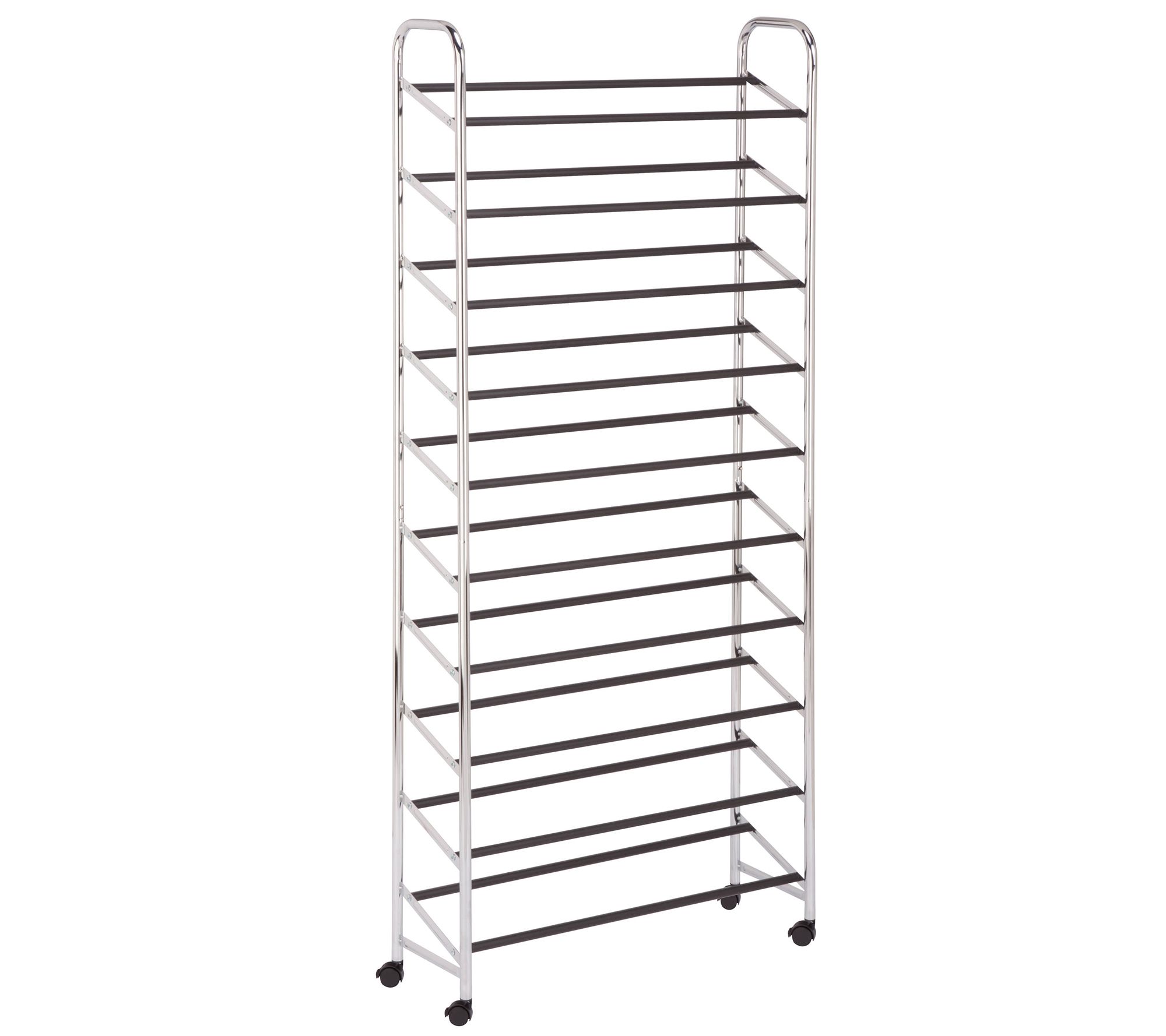 Honey Can Do Rolling Shoe Rack Chrome Qvc Com