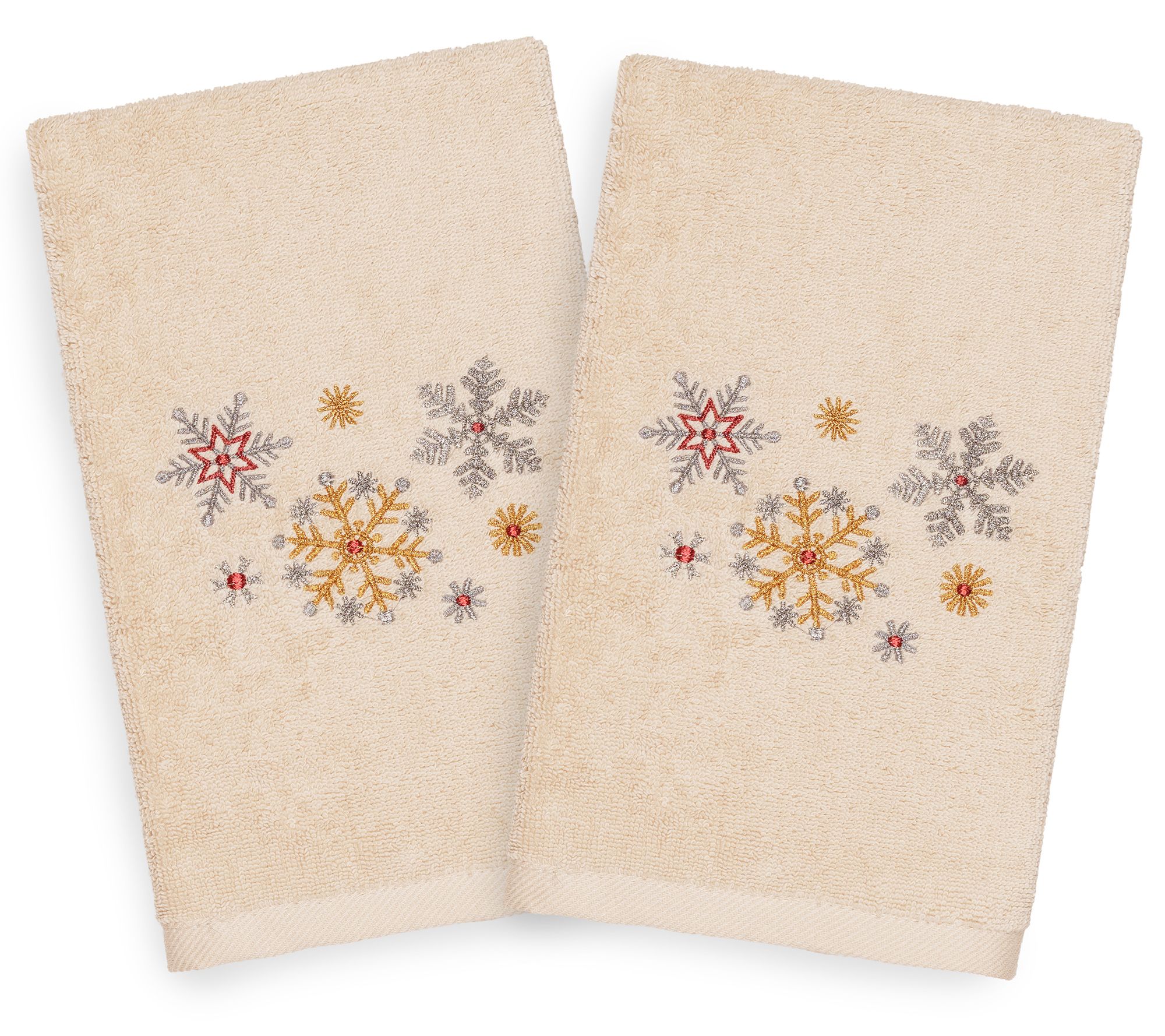 Linum Home Textiles Christmas Snowfall 2-Piec eHand Towels