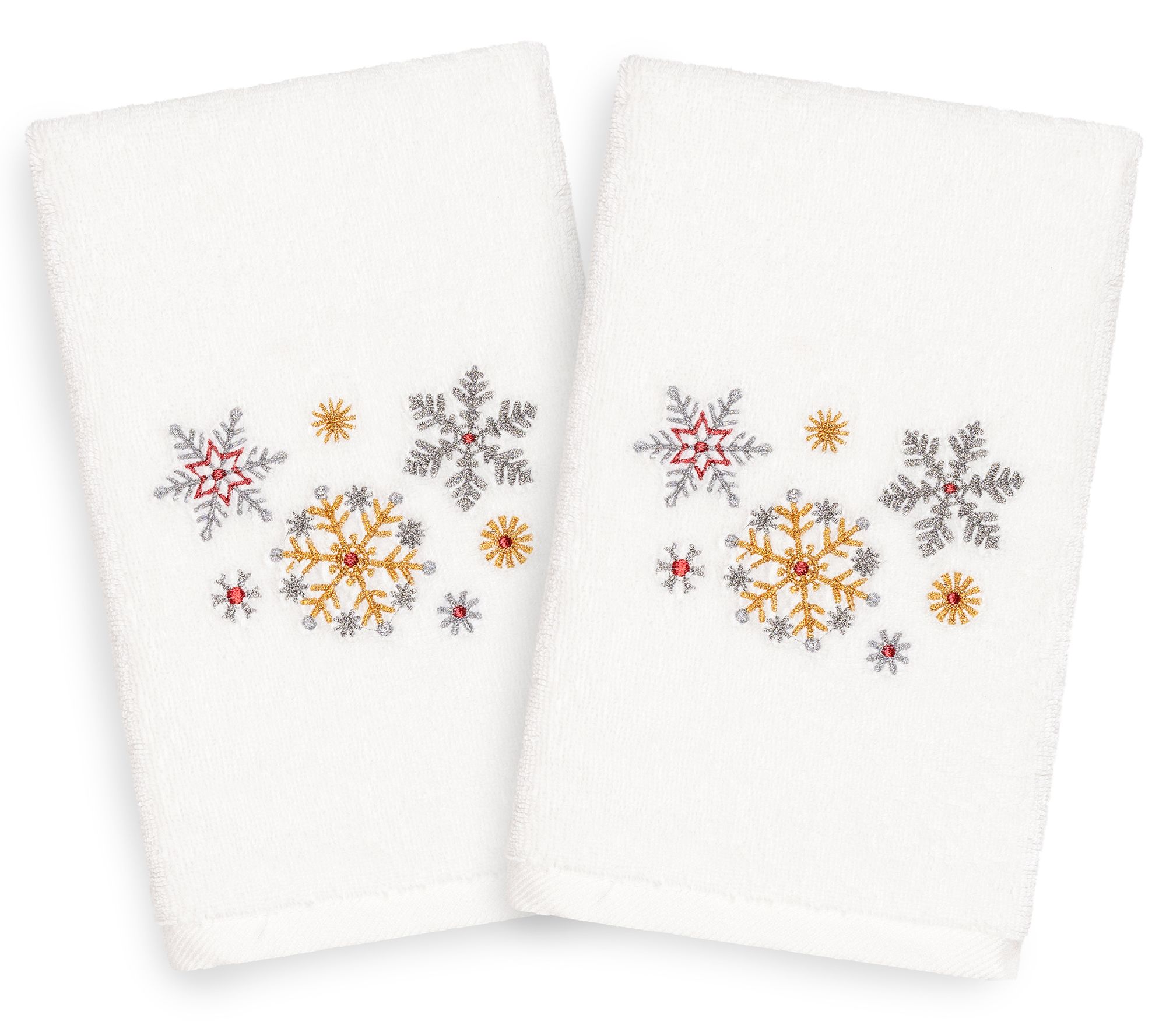 Linum Home Textiles Christmas Snowfall 2-Piec eHand Towels