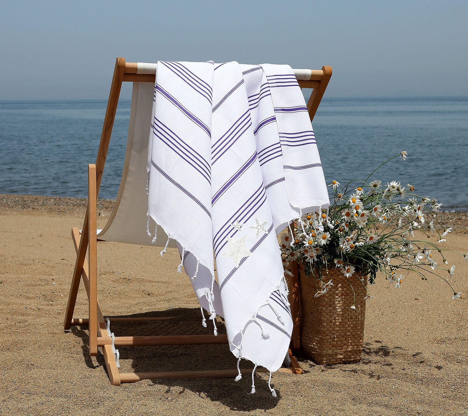 Linum Home Textiles Lucky Starfish Pestemal Beach Towel - QVC.com