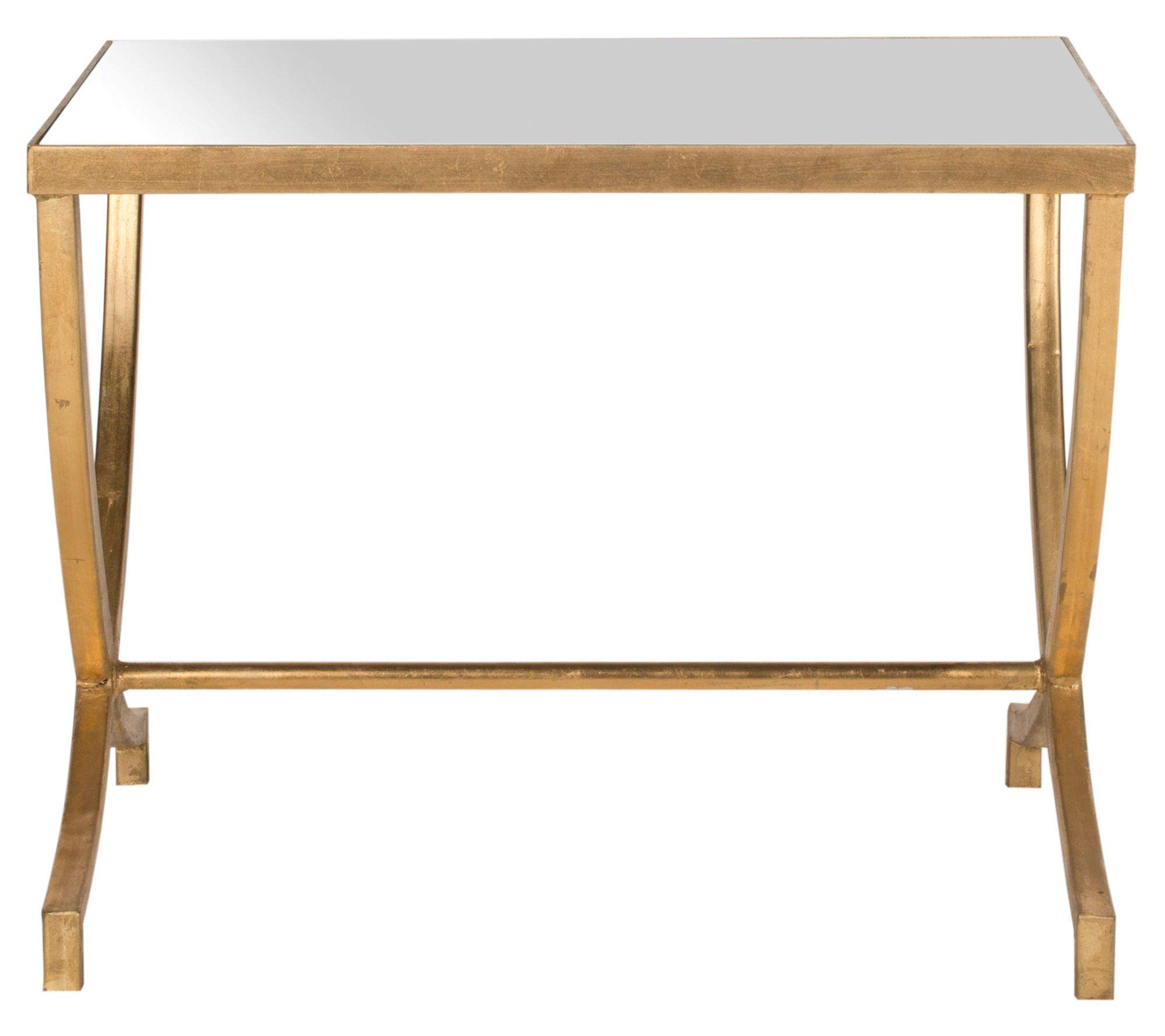 Safavieh Maureen Glass Top Gold Leaf Accent Table